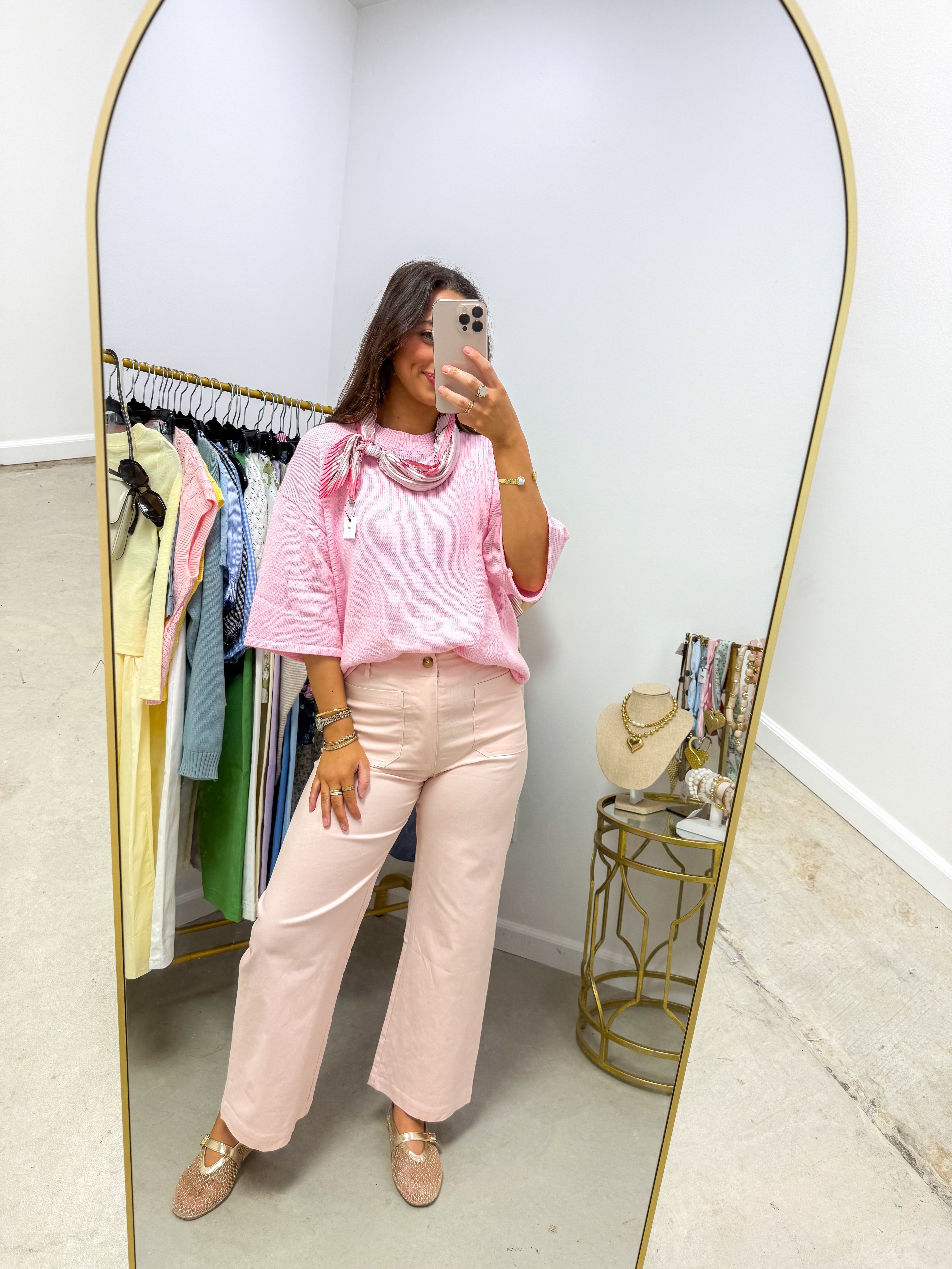 Lainey Soft Pink Crew Top