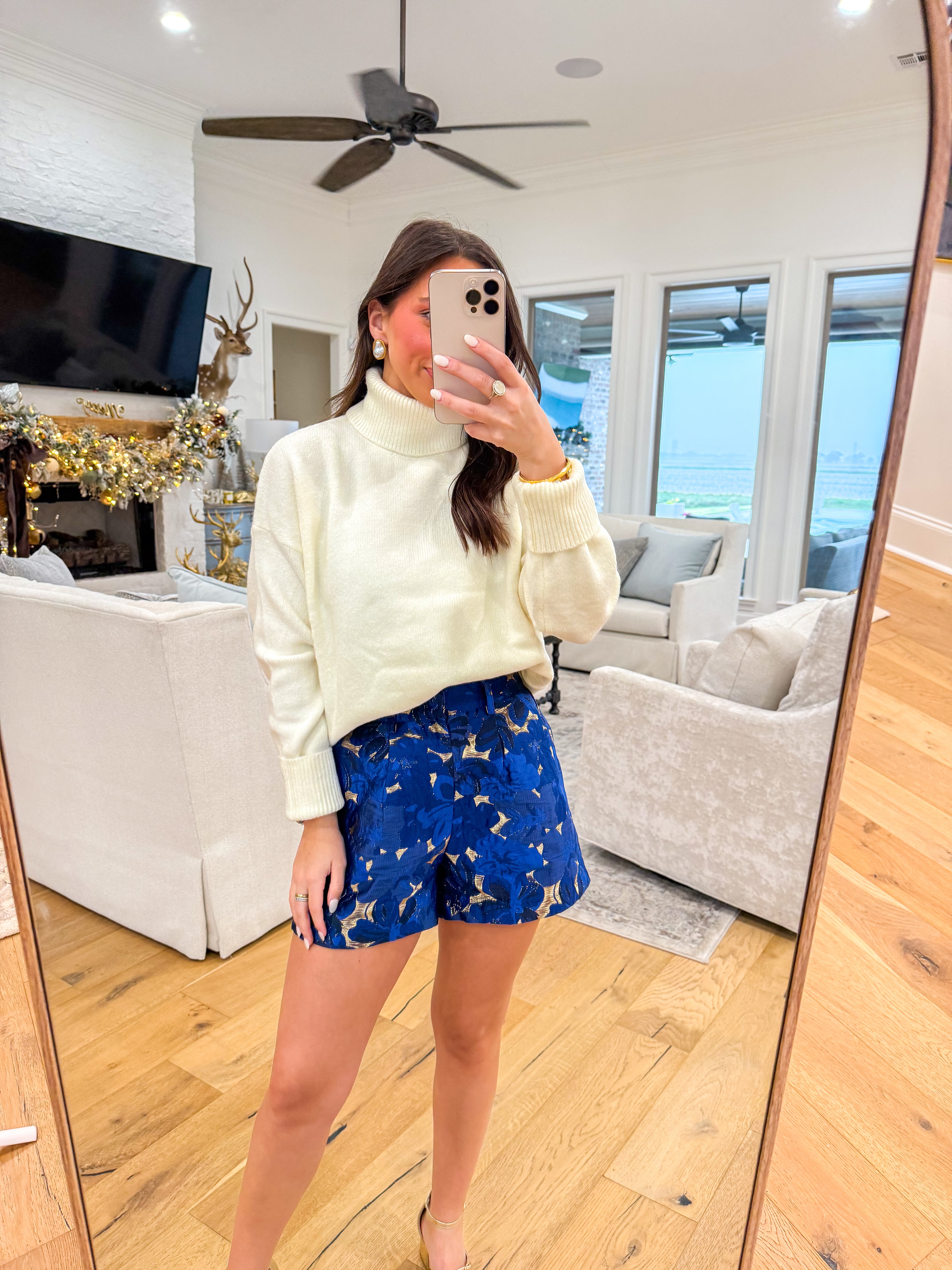 Whispering Night Navy Shorts