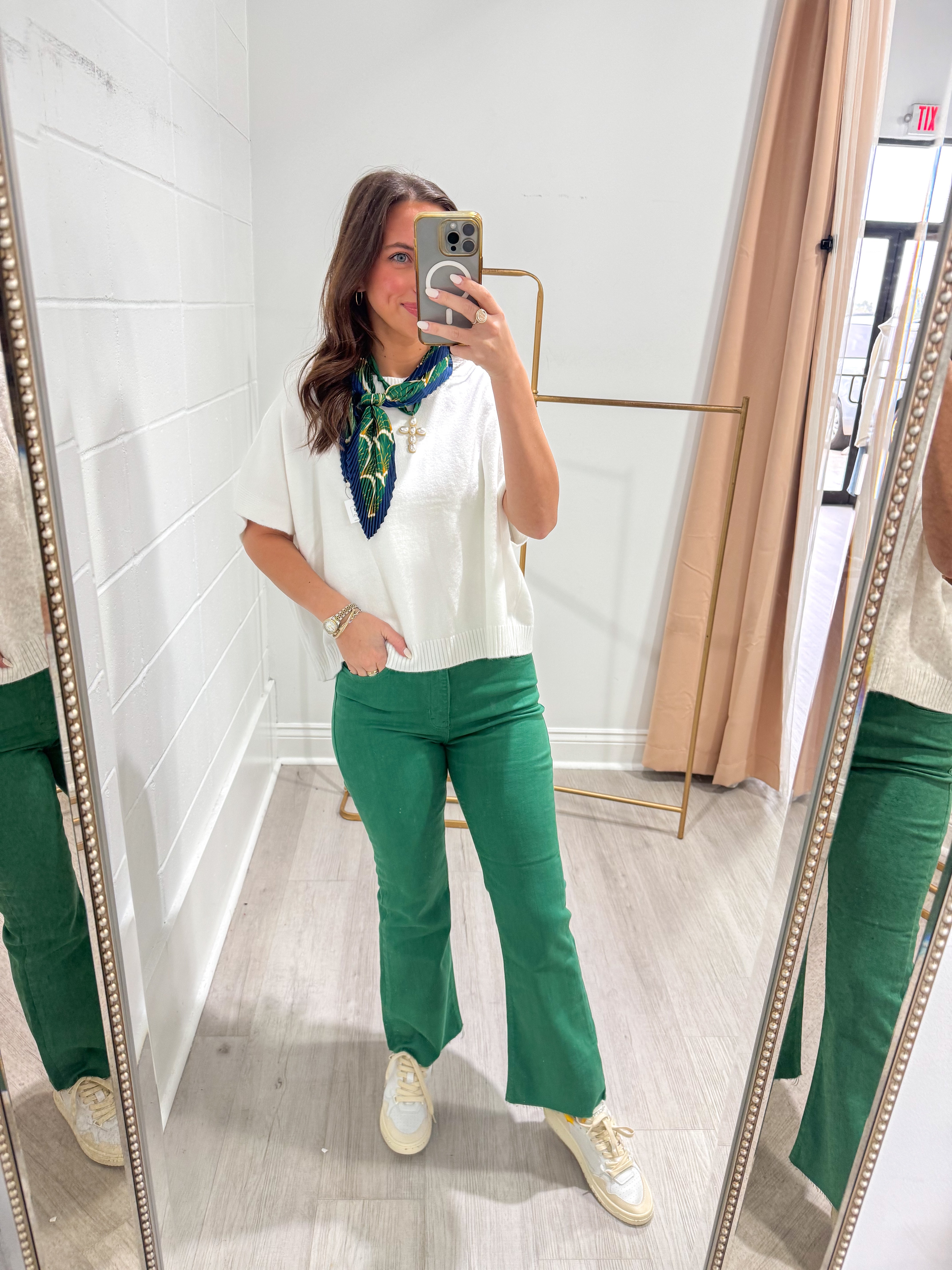 Kelly Green HR Tonal Crop Flare