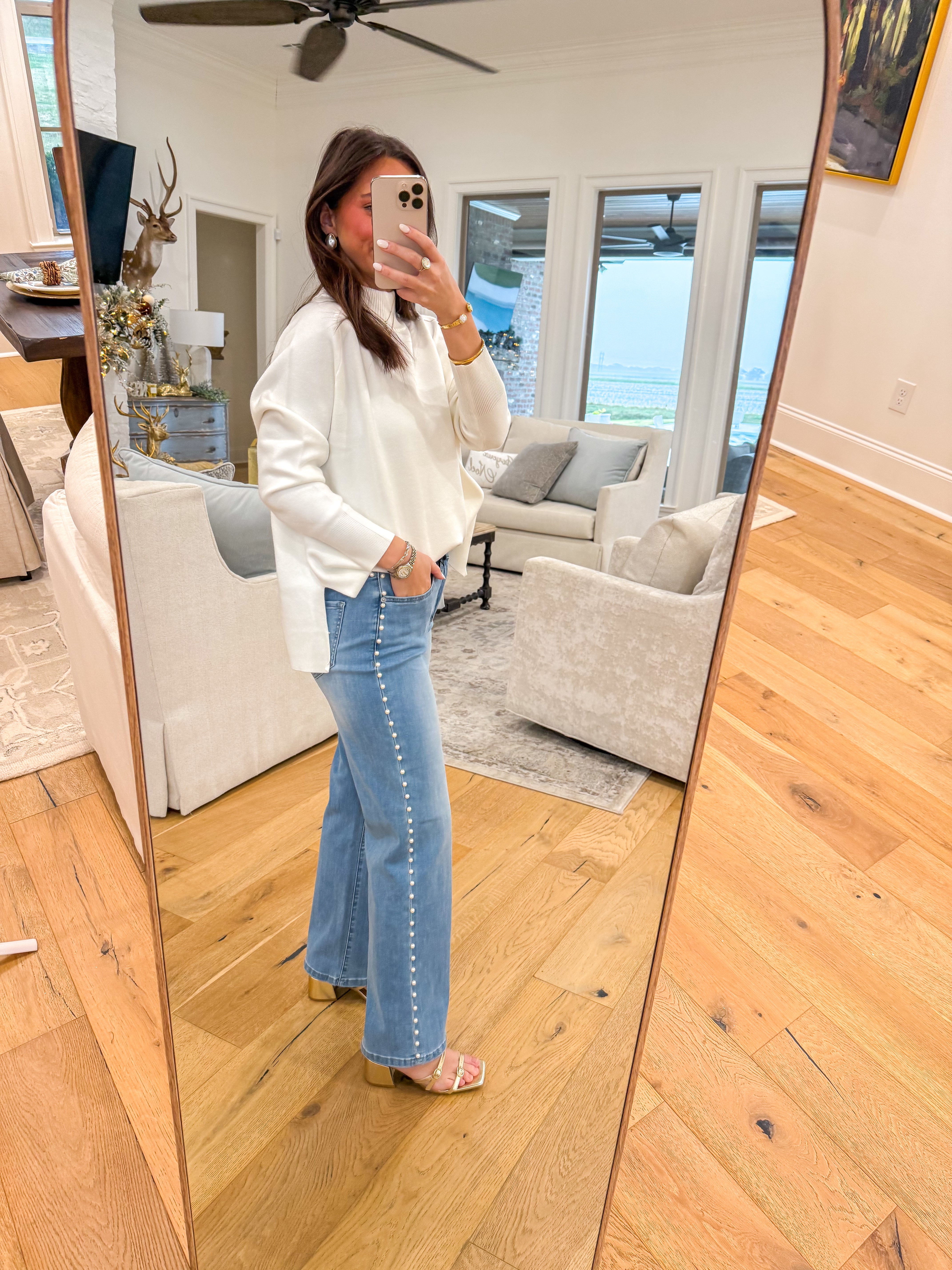 Ivy Indigo HR Wide Leg Pearl Jeans