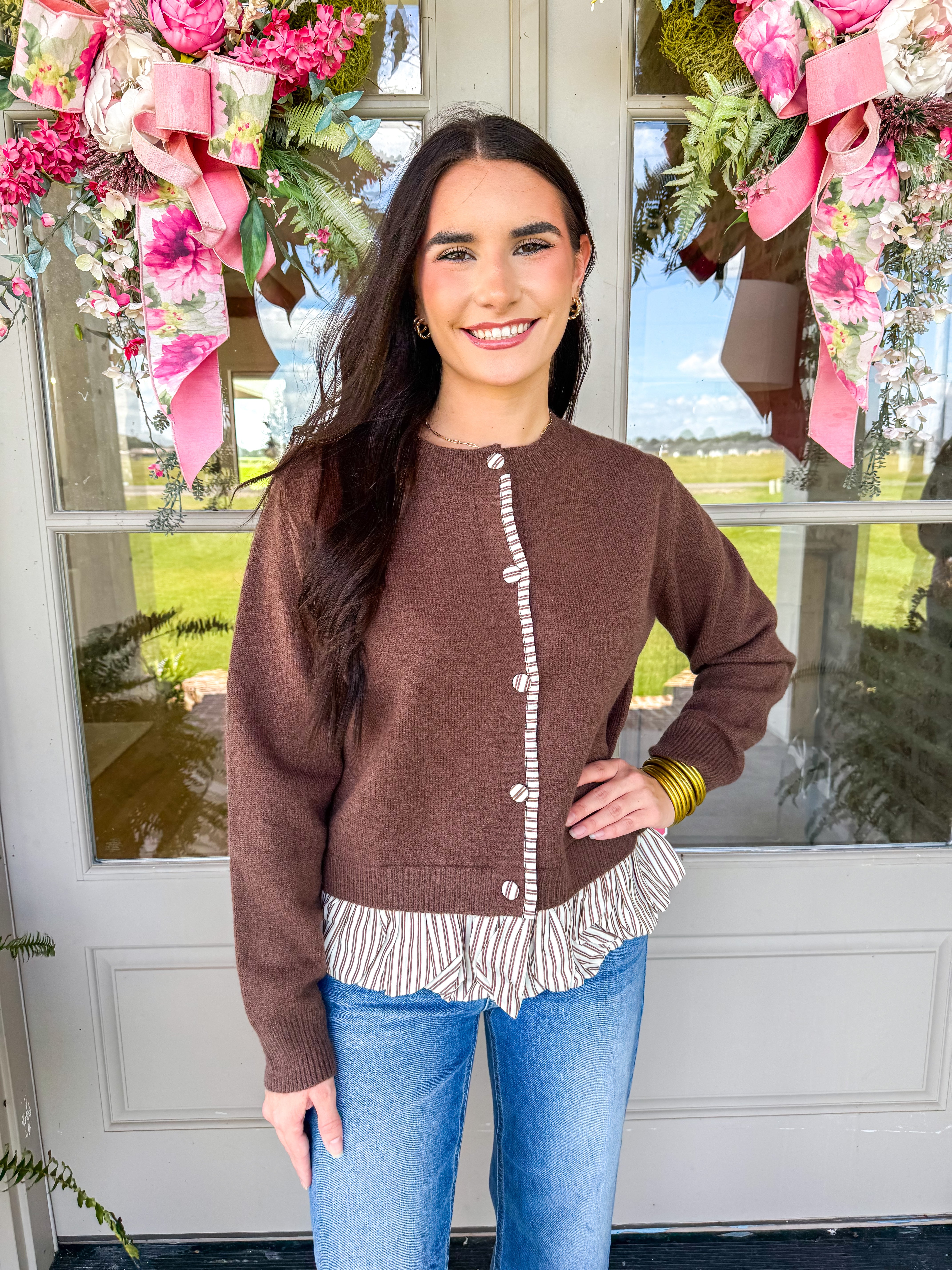 The Hazel Lace-Trim Cardigan