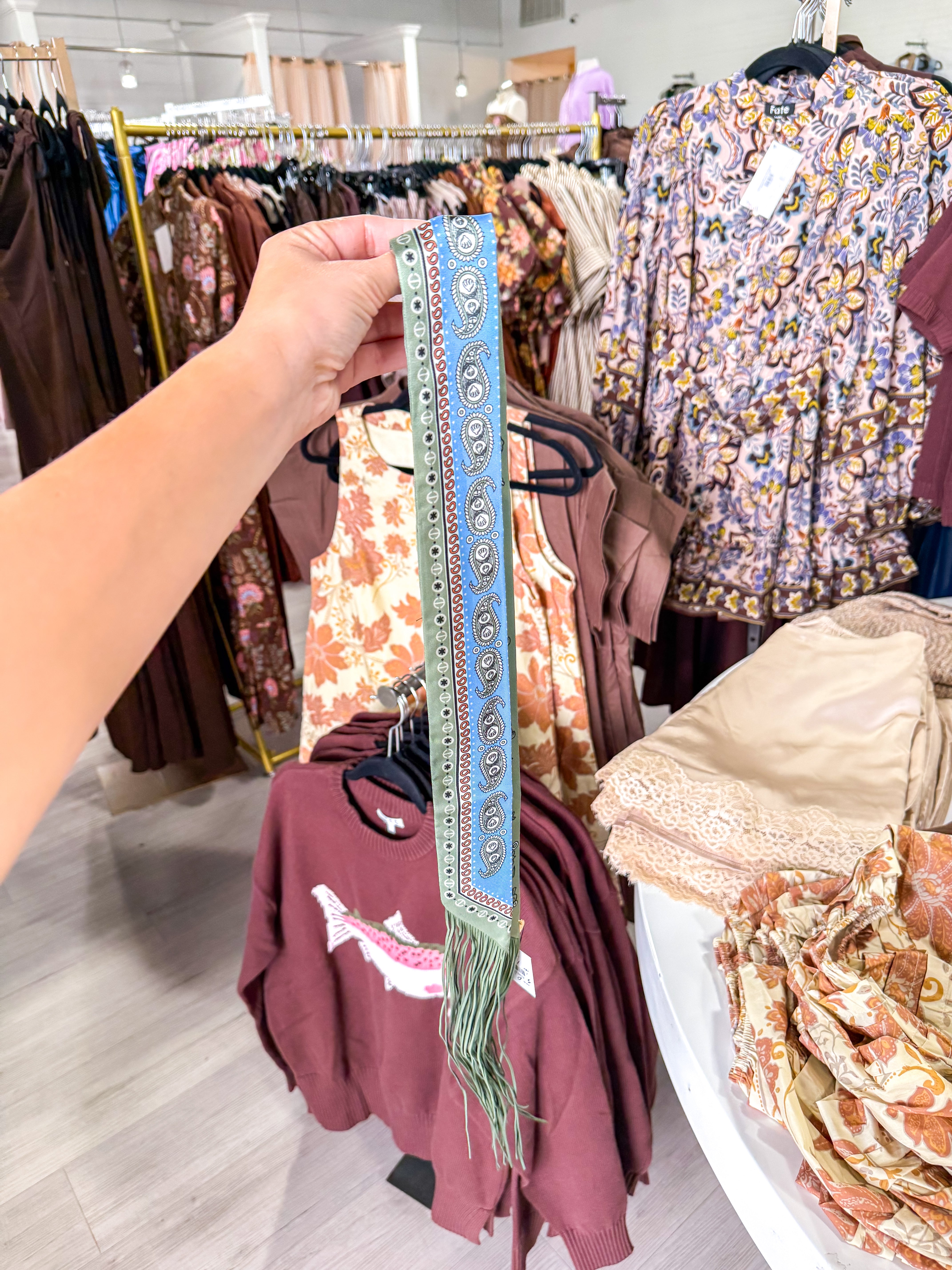 Green/Blue Twilly Fringe Scarf
