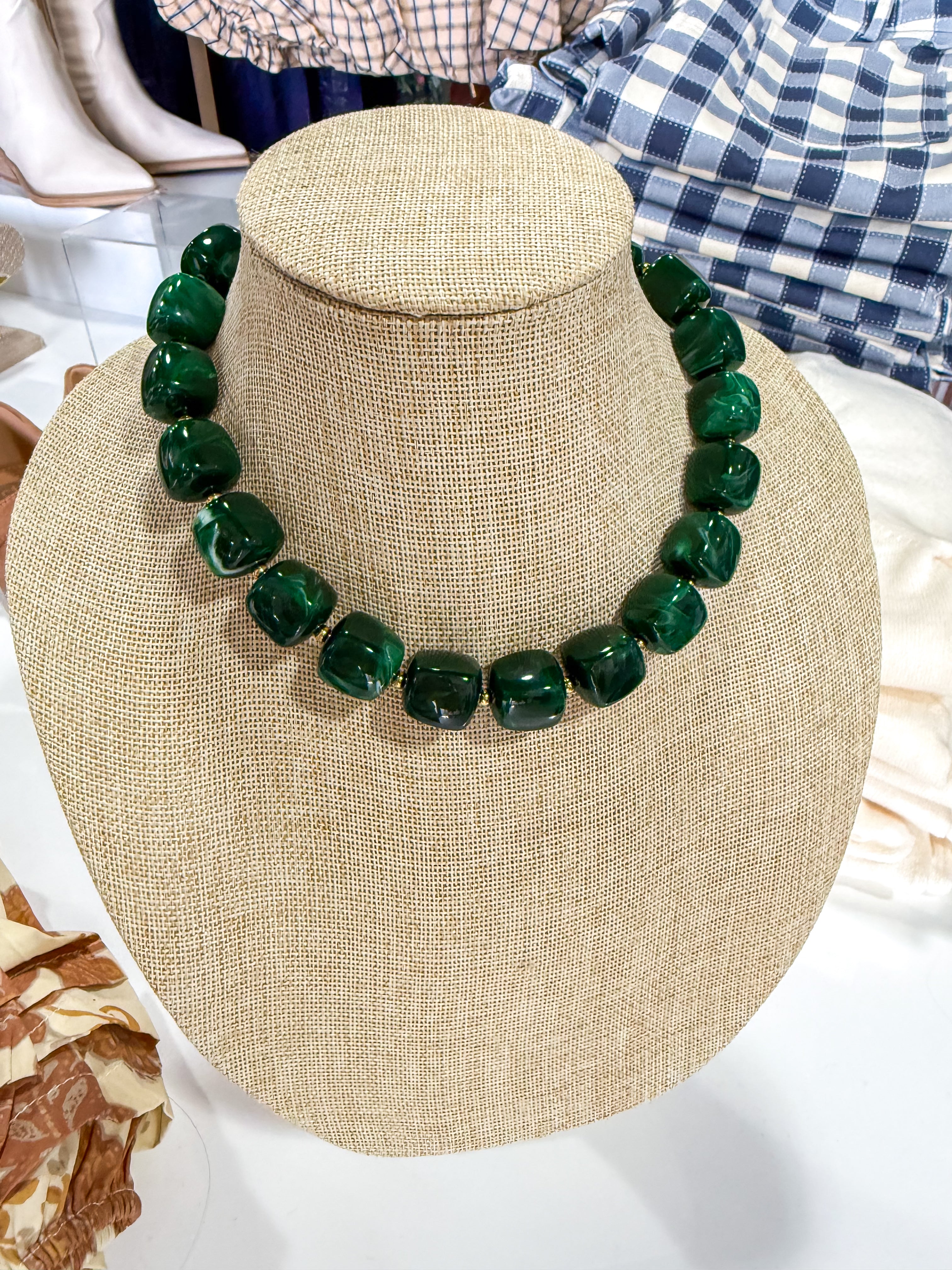 Green Large Beaded Necklace