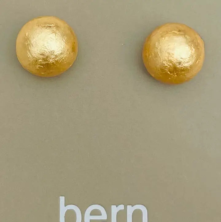 Pearl Mache Gold Earrings