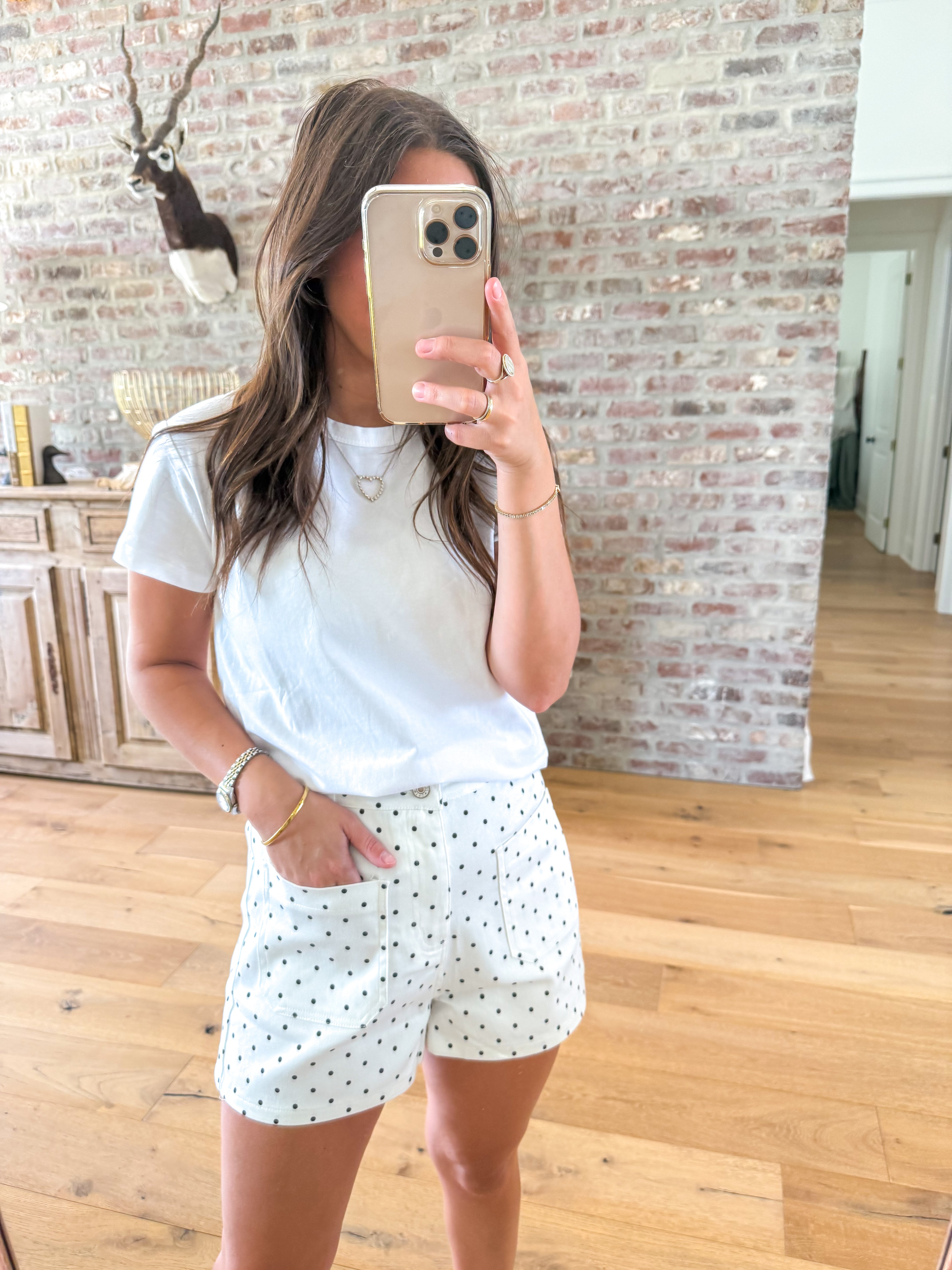 Dotty Days Off White Shorts