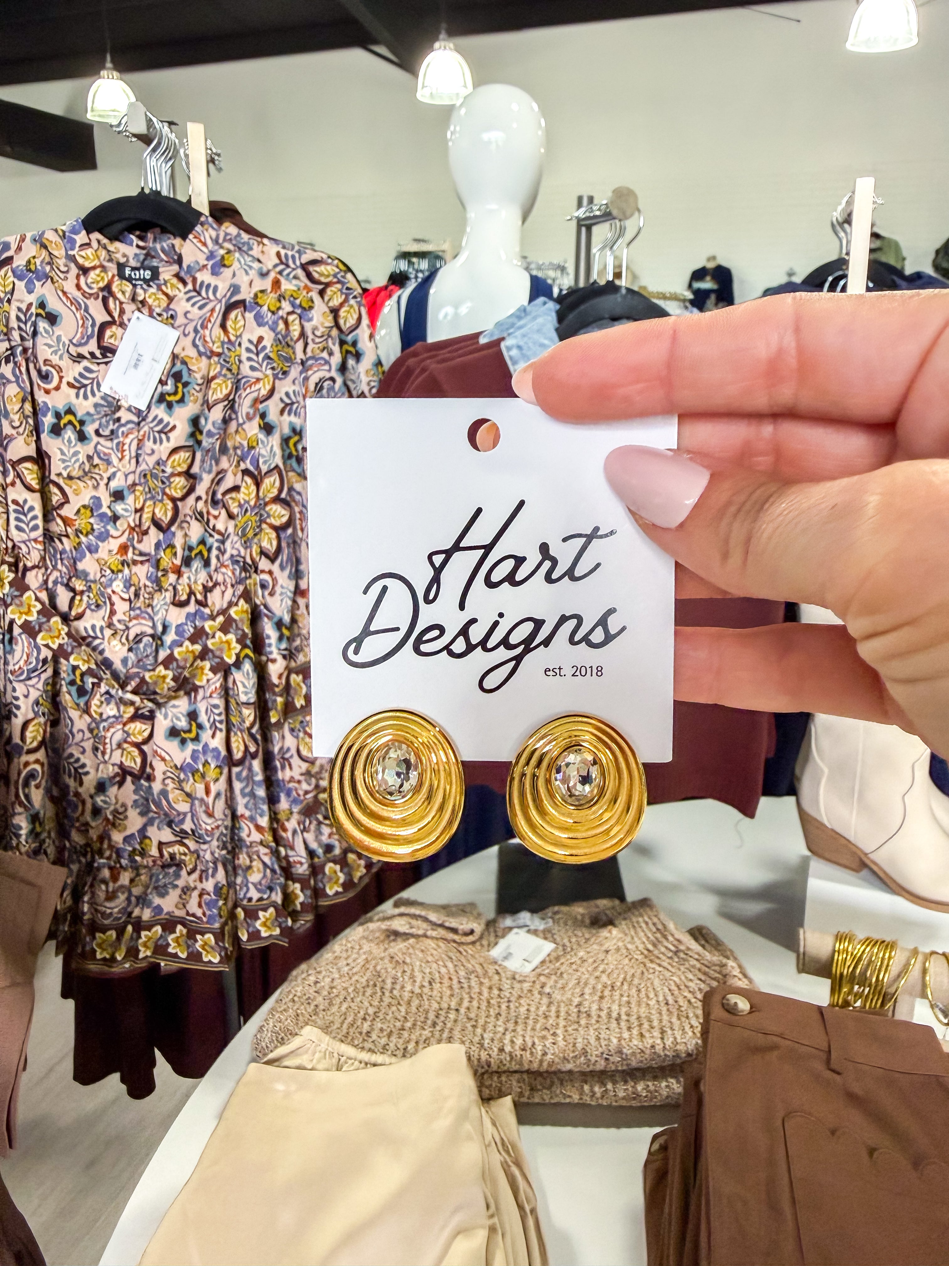 Diamond Gold Circle Studs