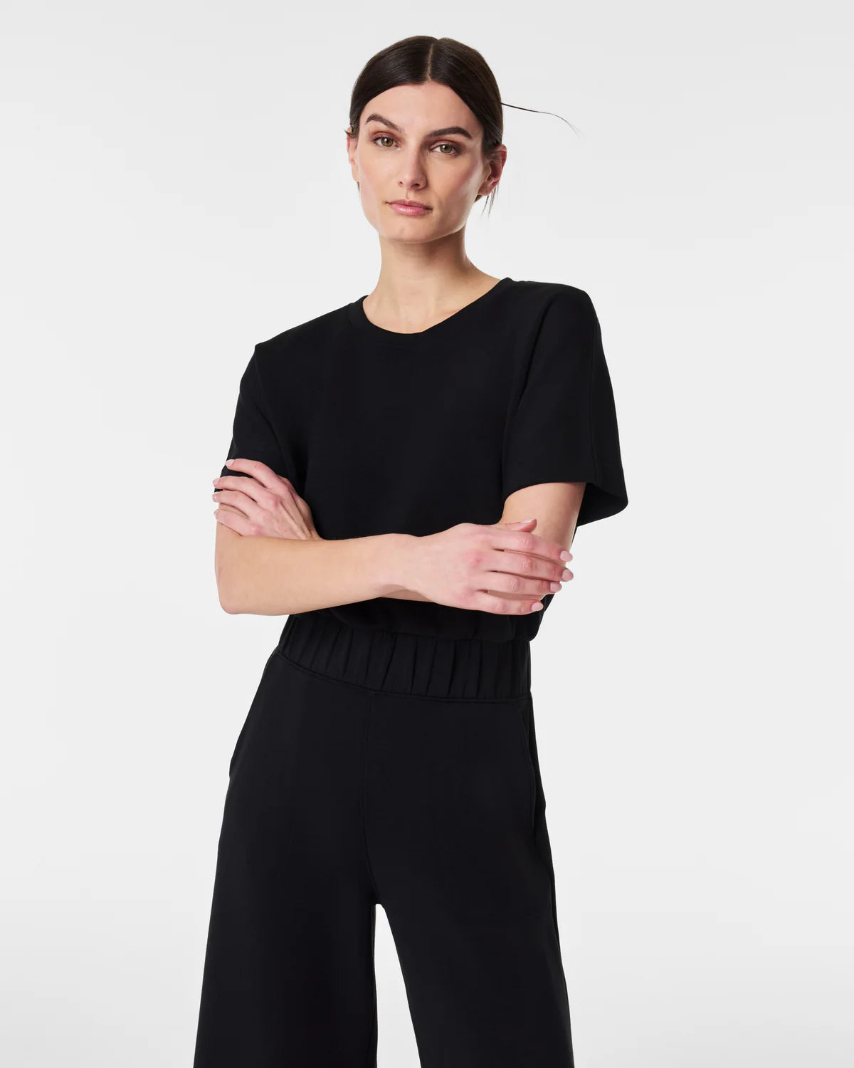 Air Essentials Cropped Wide Leg Jumpsuit Black