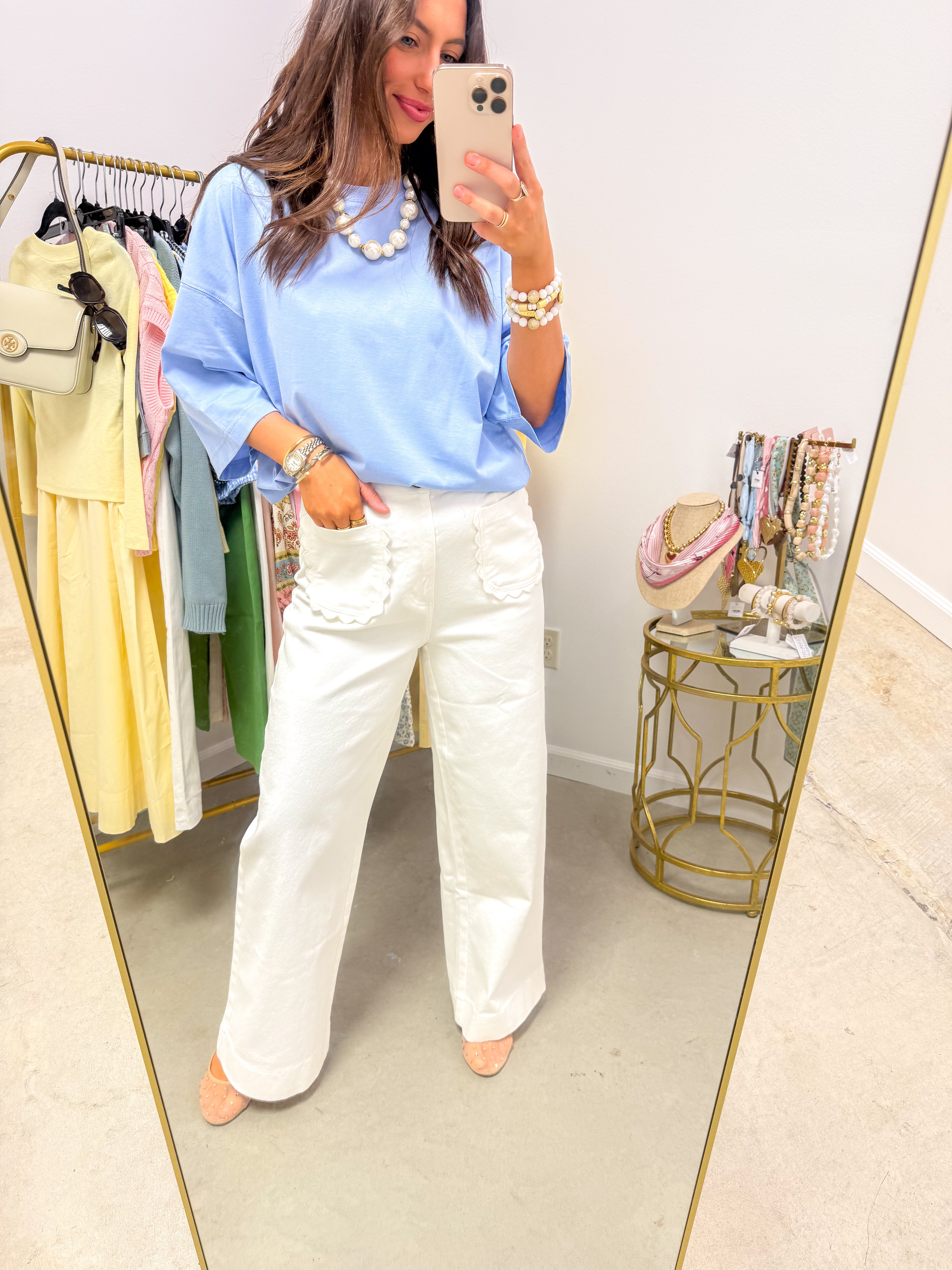 Savannah White Wide-Leg Pants