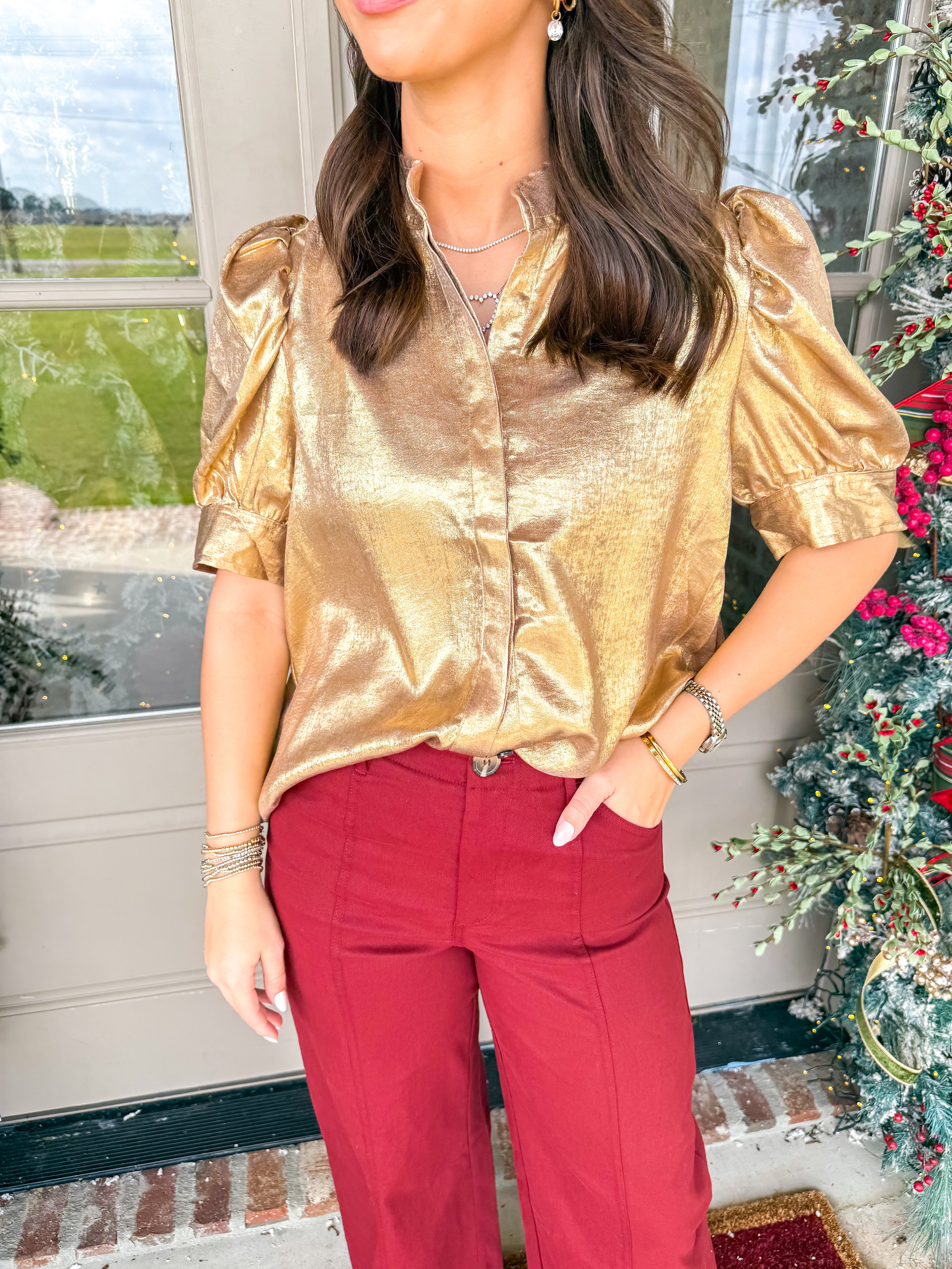 Golden Hour Puff Sleeve Top