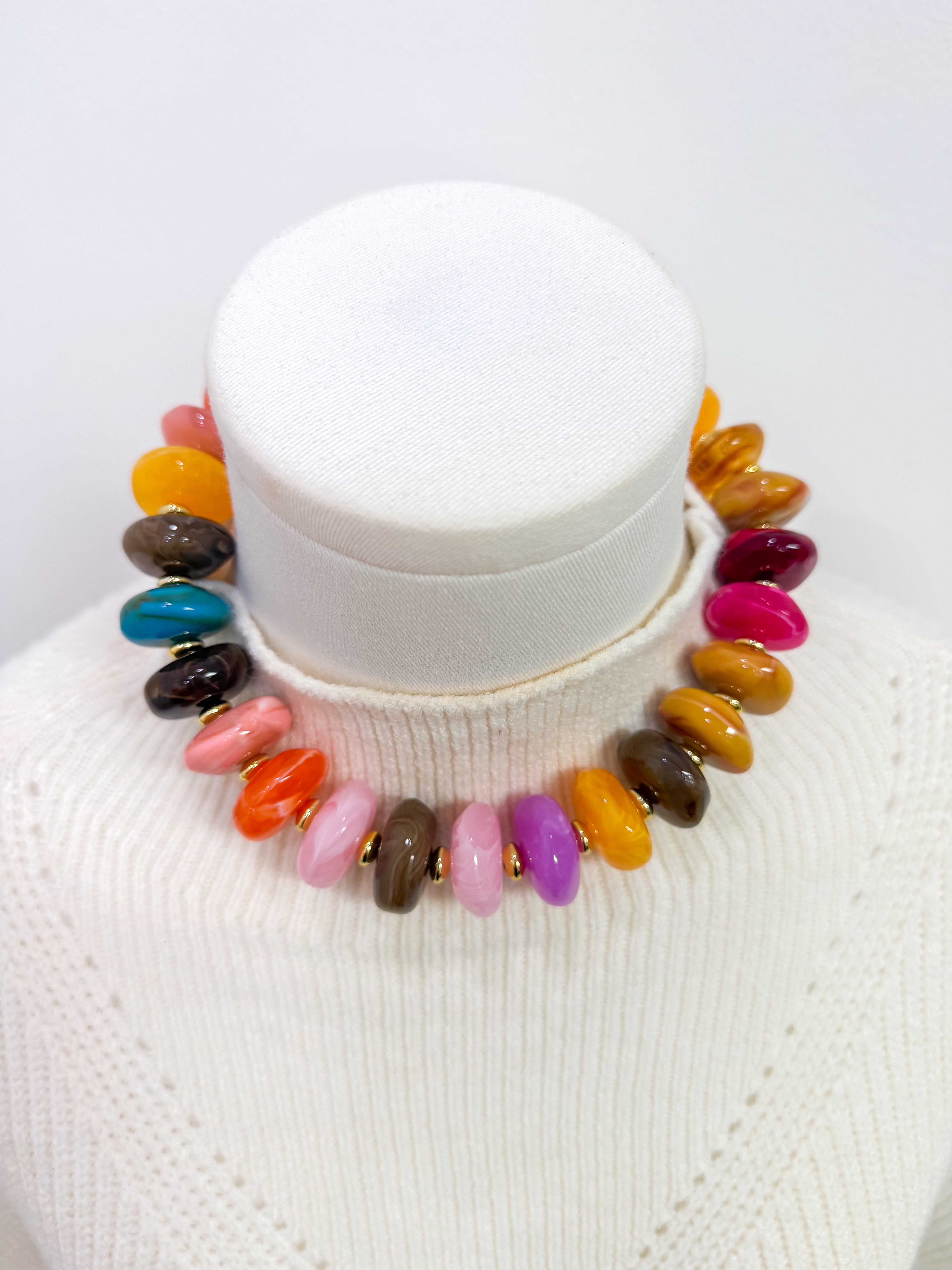 Large Colorful Beaded Necklace