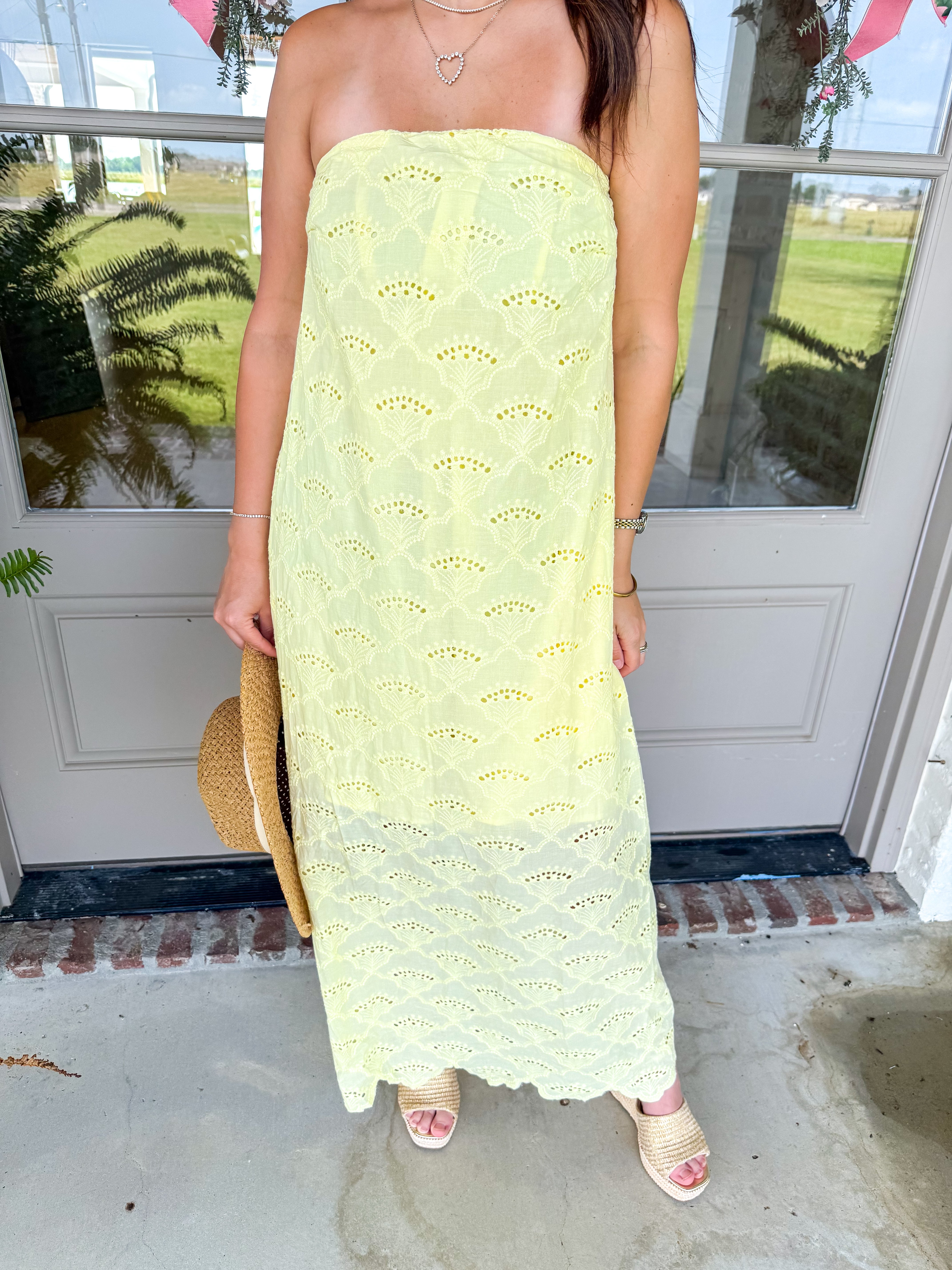 Sunny Days Eyelet Midi Yellow