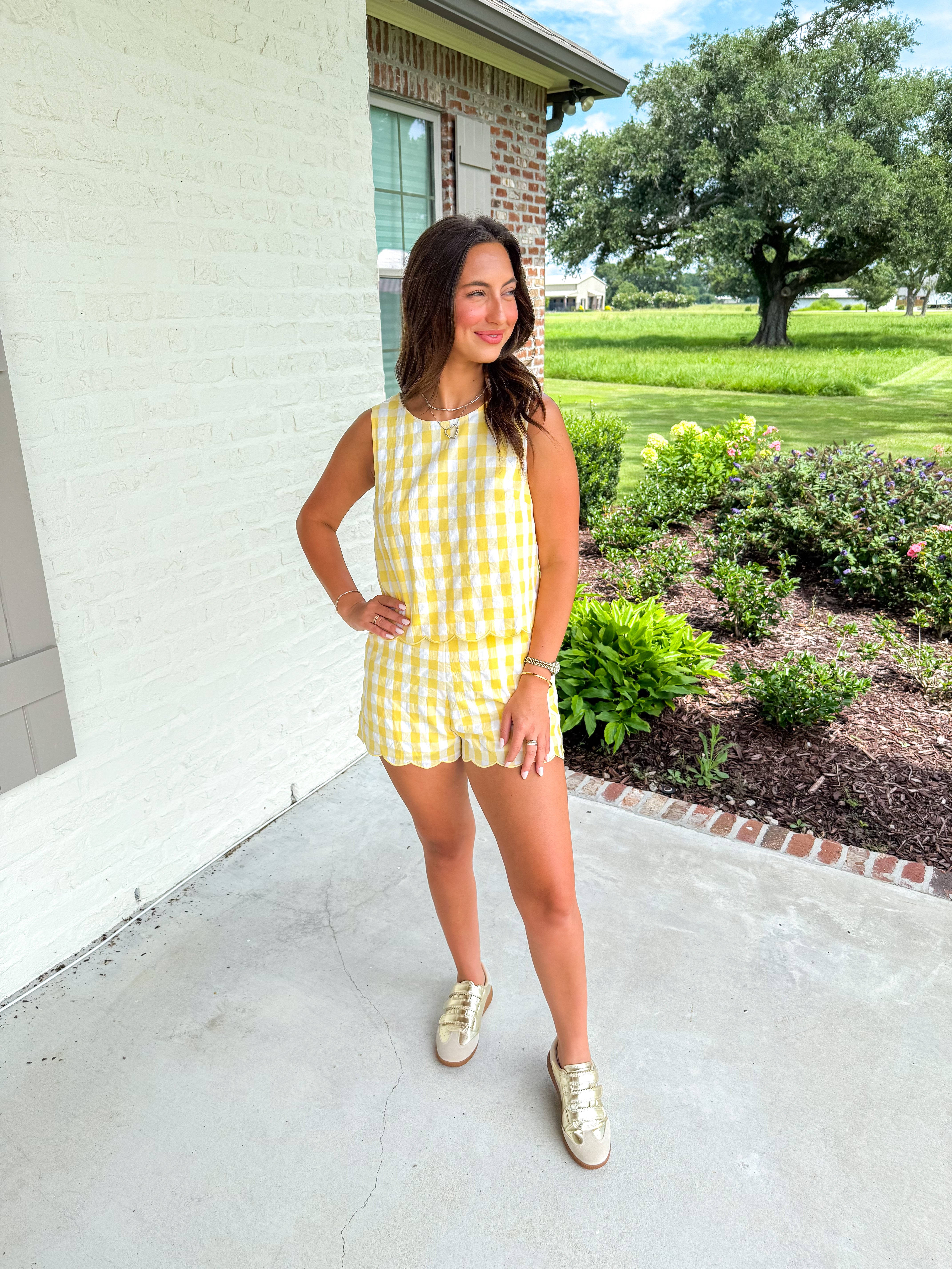 Sunny Side Up Gingham Set Yellow