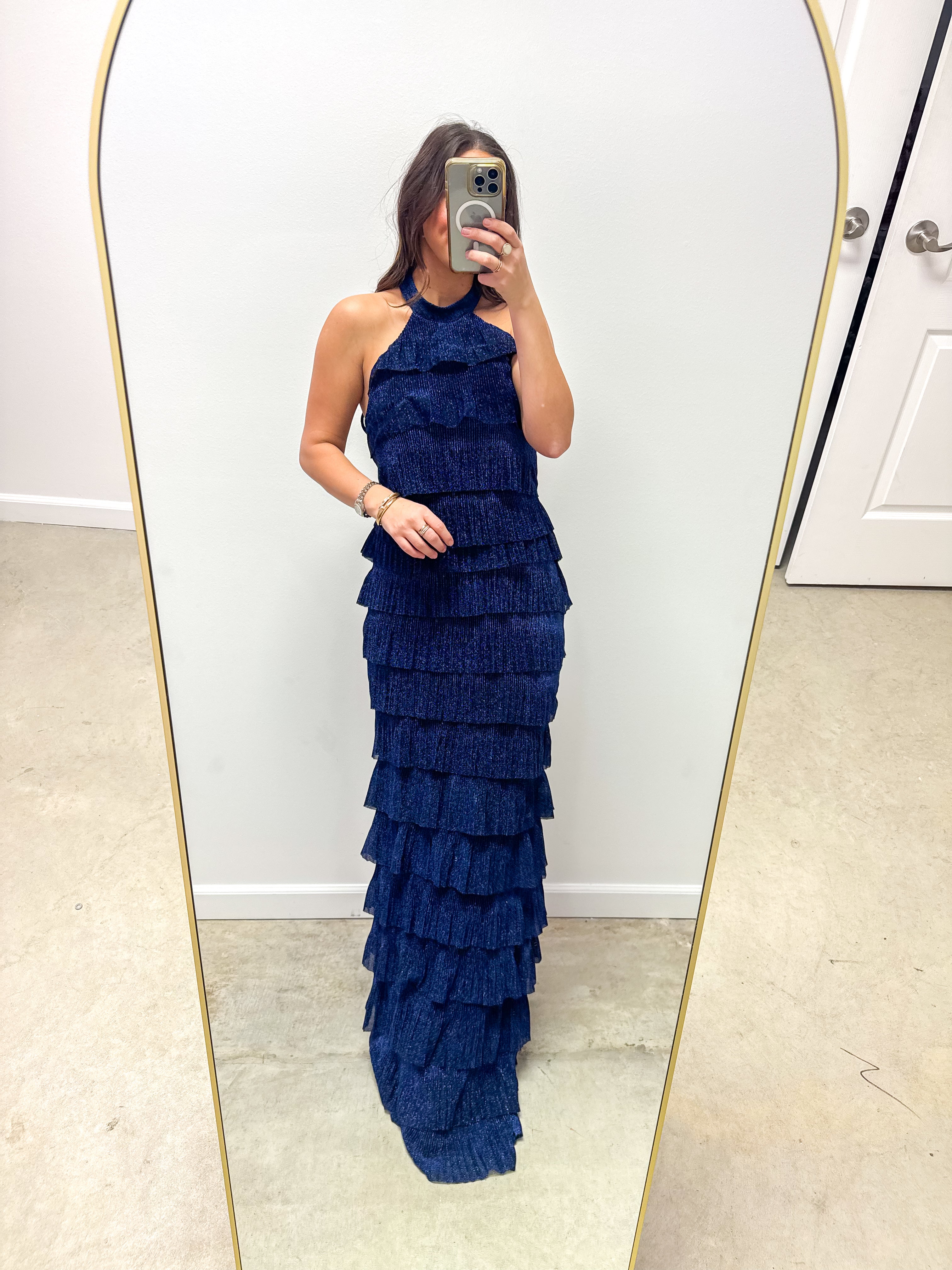 Gilded Krewe Navy Ball Gown