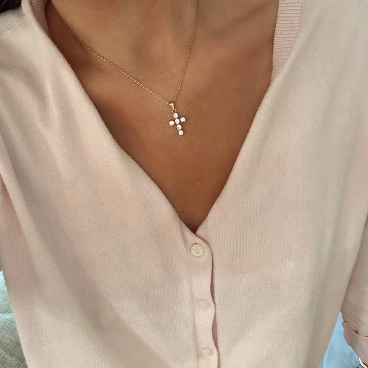 Charlotte Cross Necklace Gold