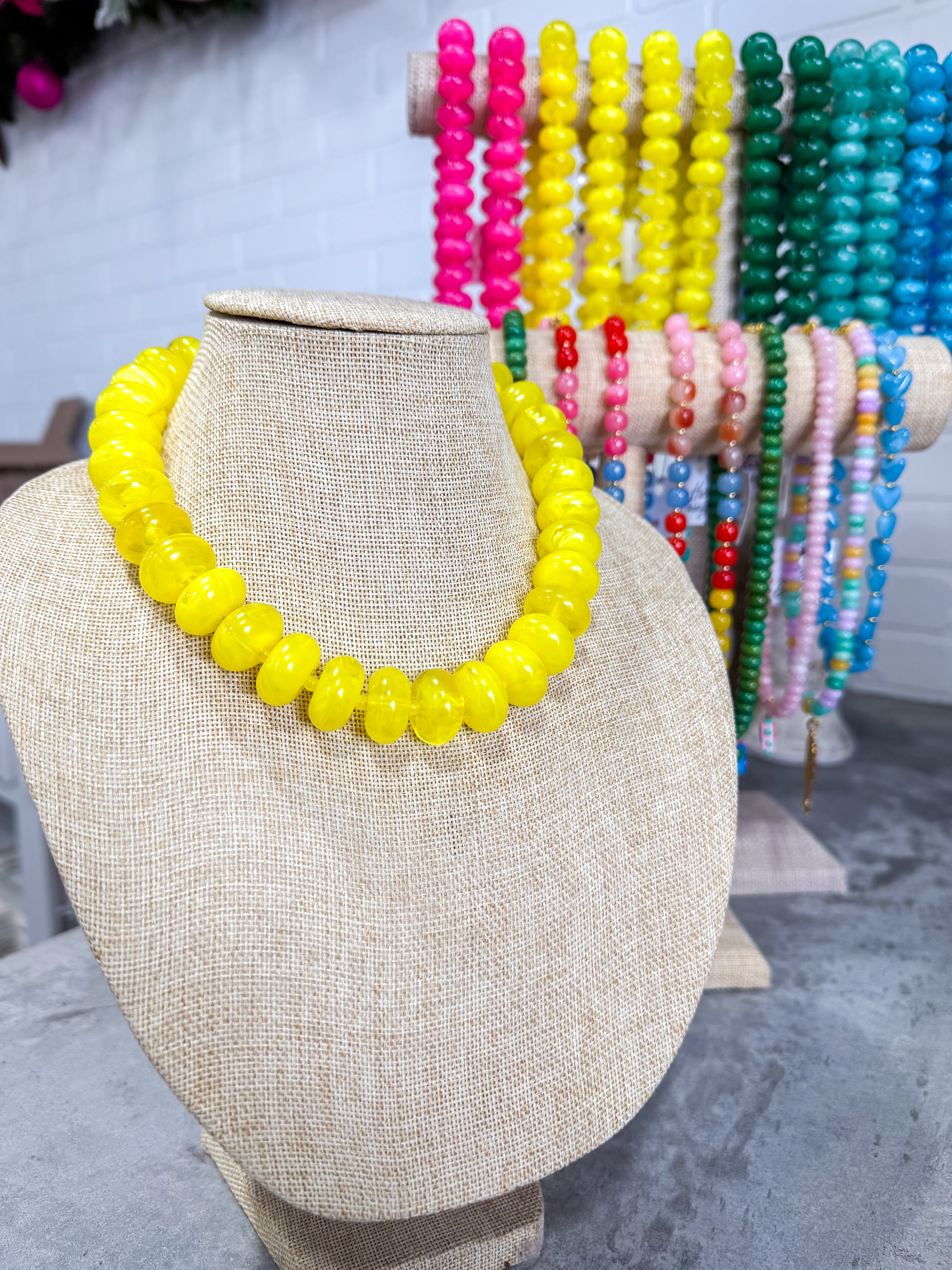 Yellow Beaded Necklace