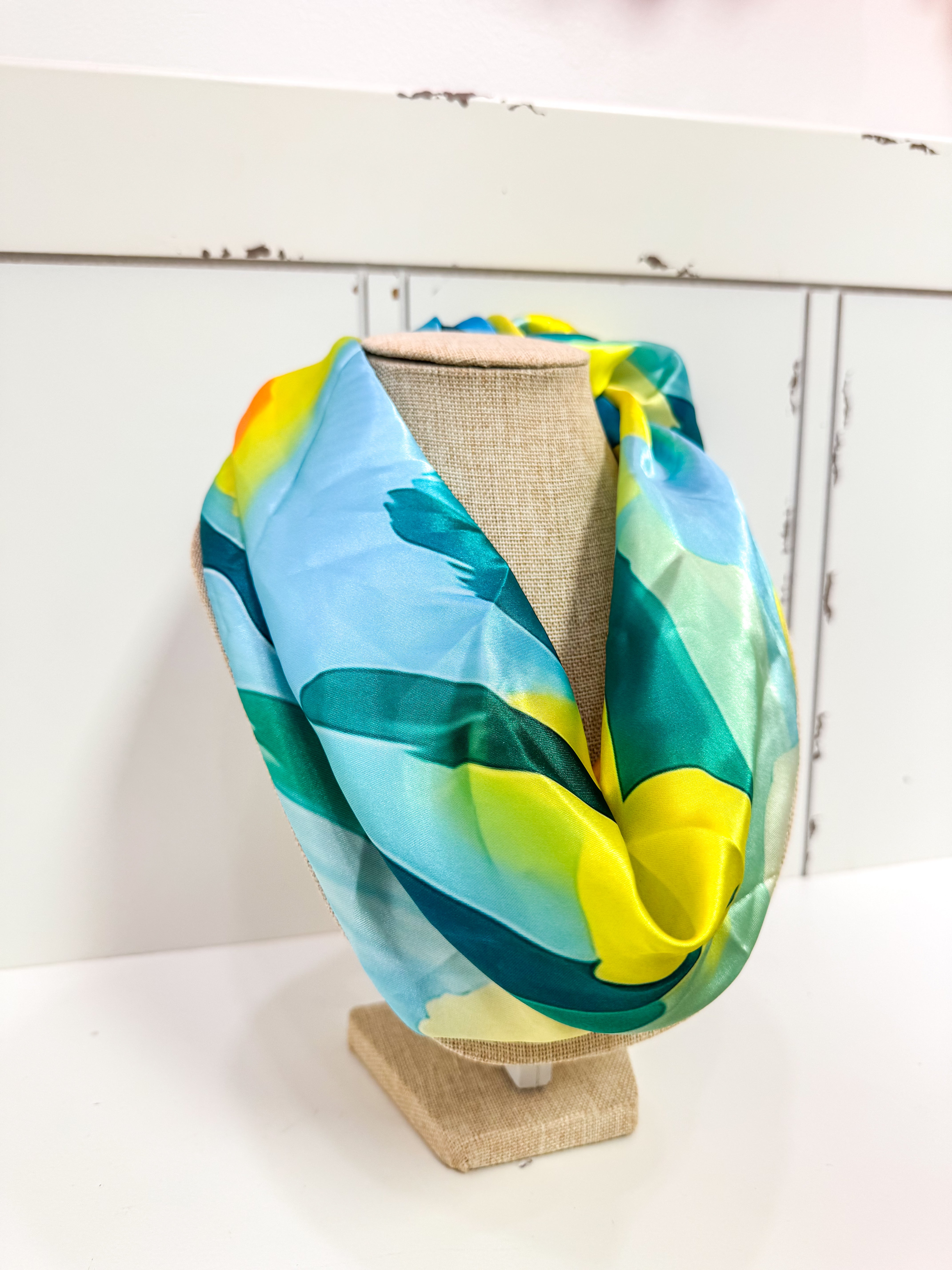 Blue/Yellow/Green Abstract Scarf