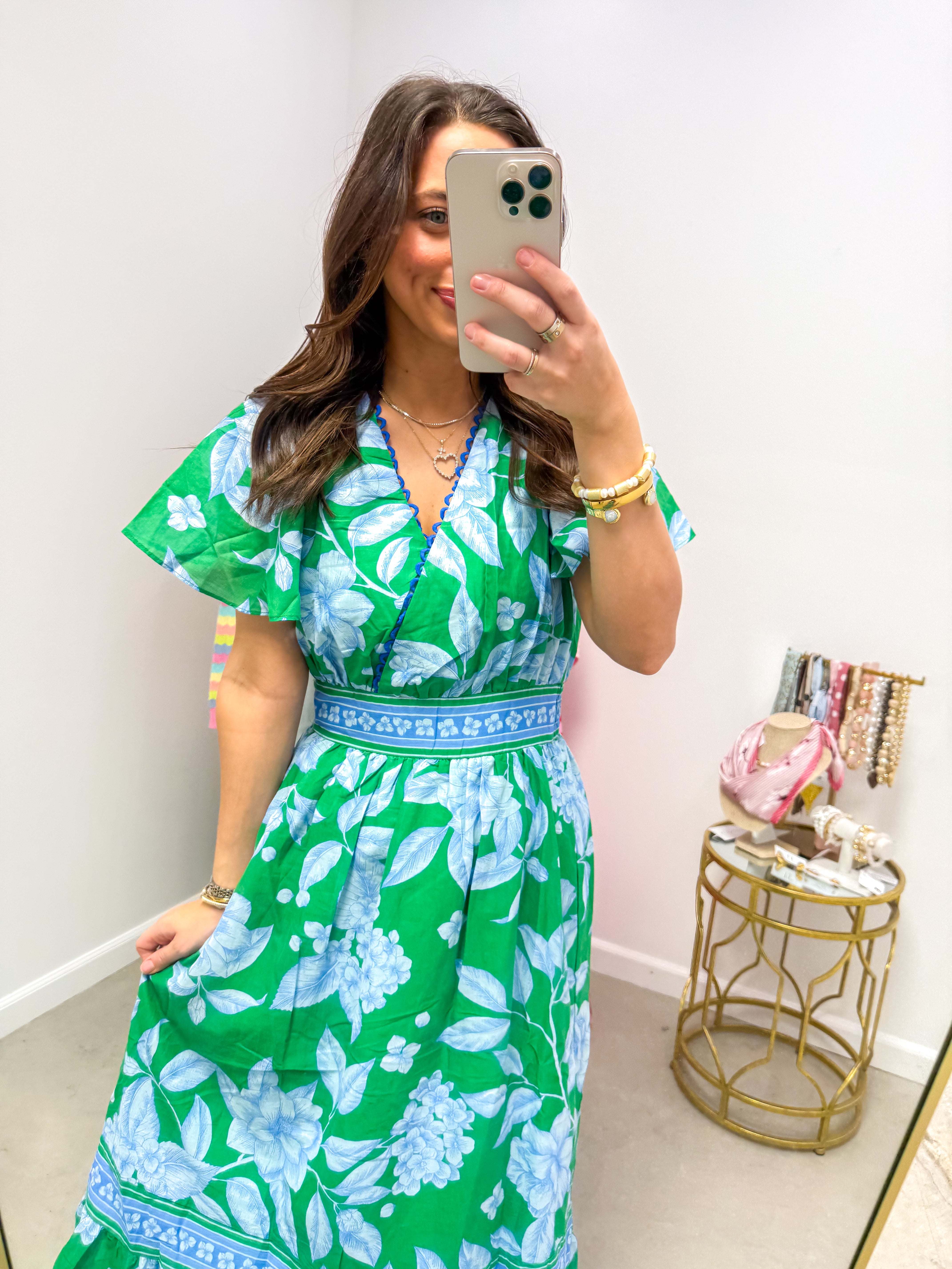 Verbena Floral Ingrida Surplice Maxi Dress