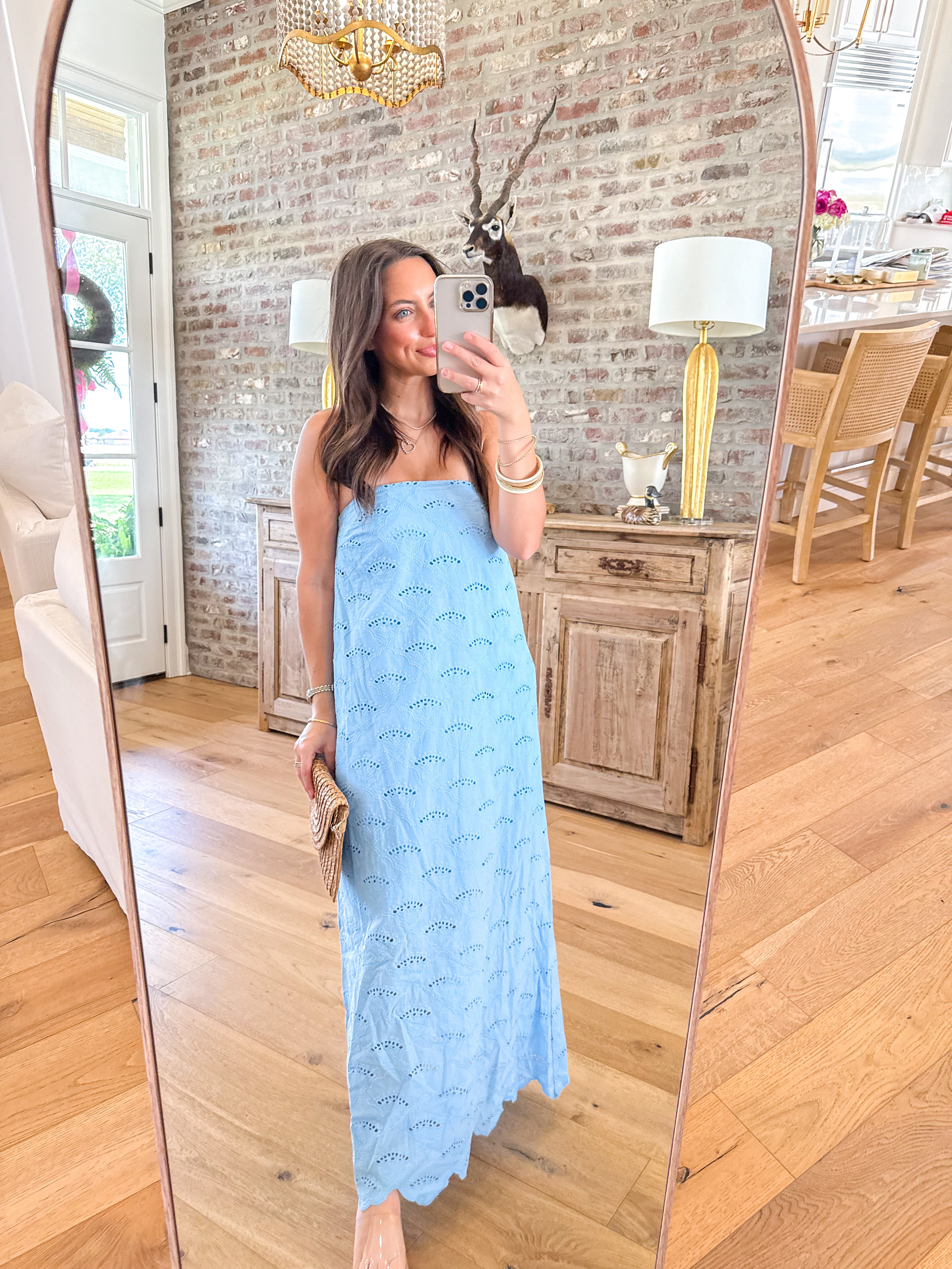 Sunny Days Eyelet Midi Blue