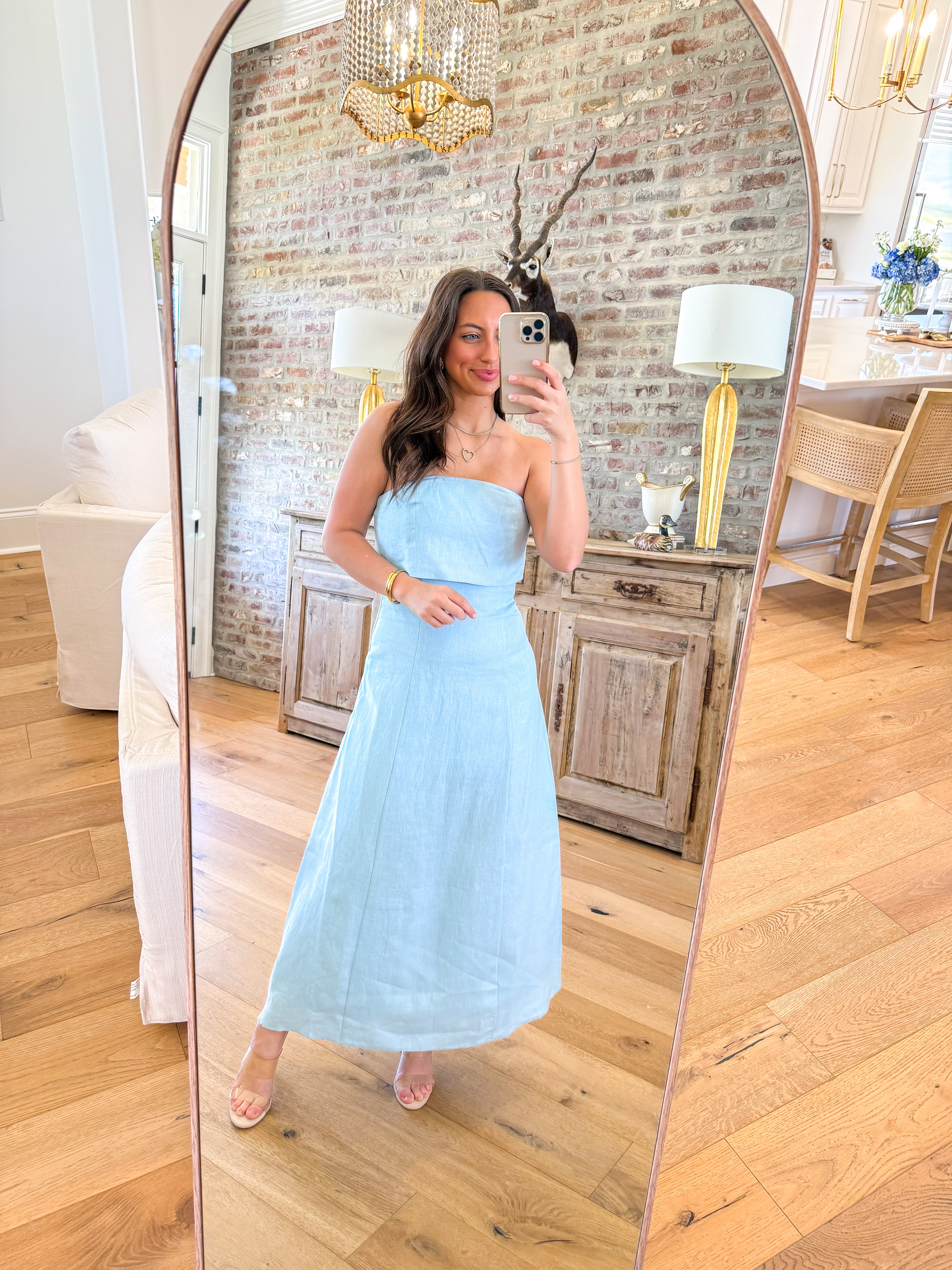 Ocean Blue Linen Maxi