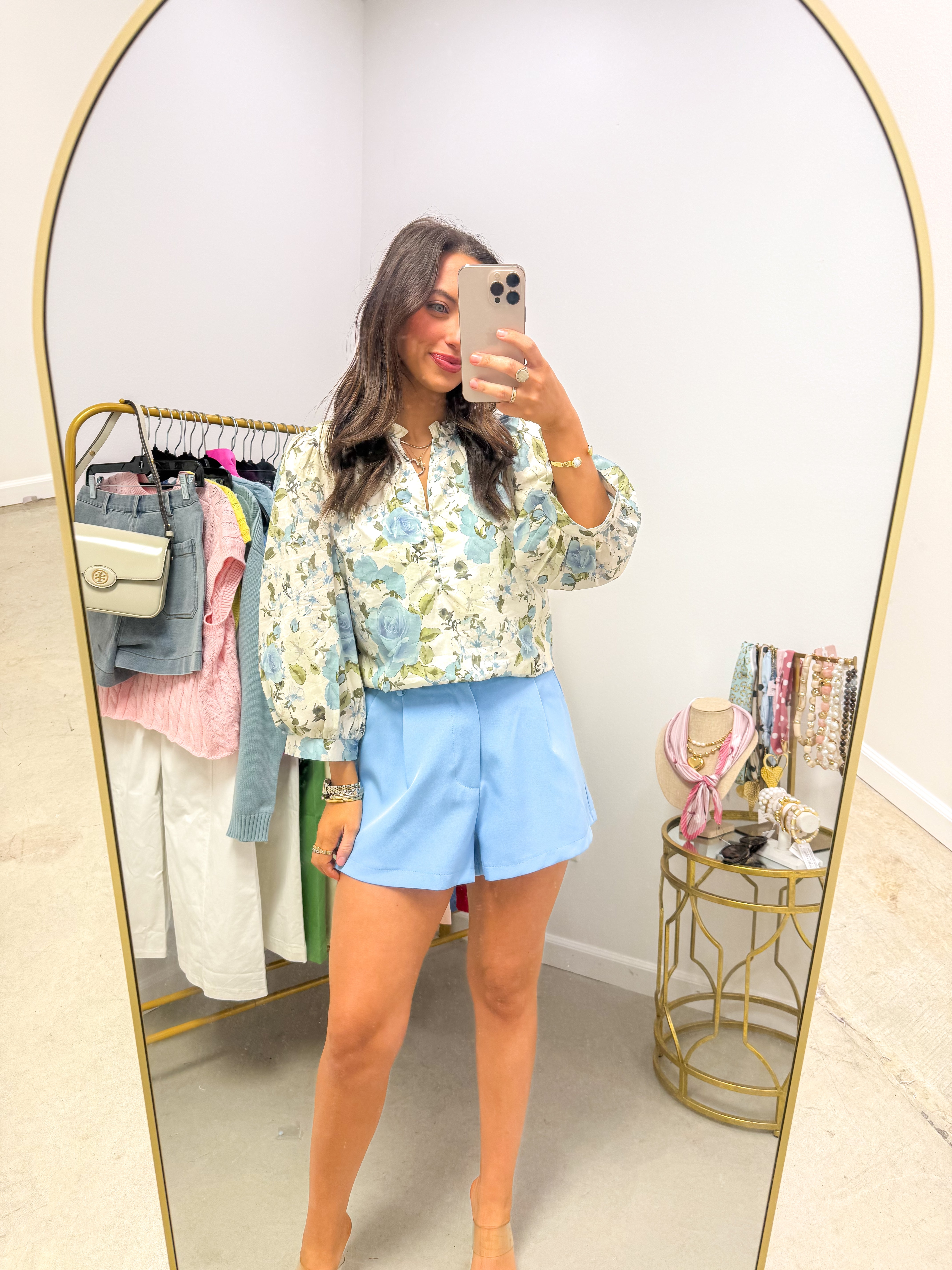 Raleigh Blue Floral Top