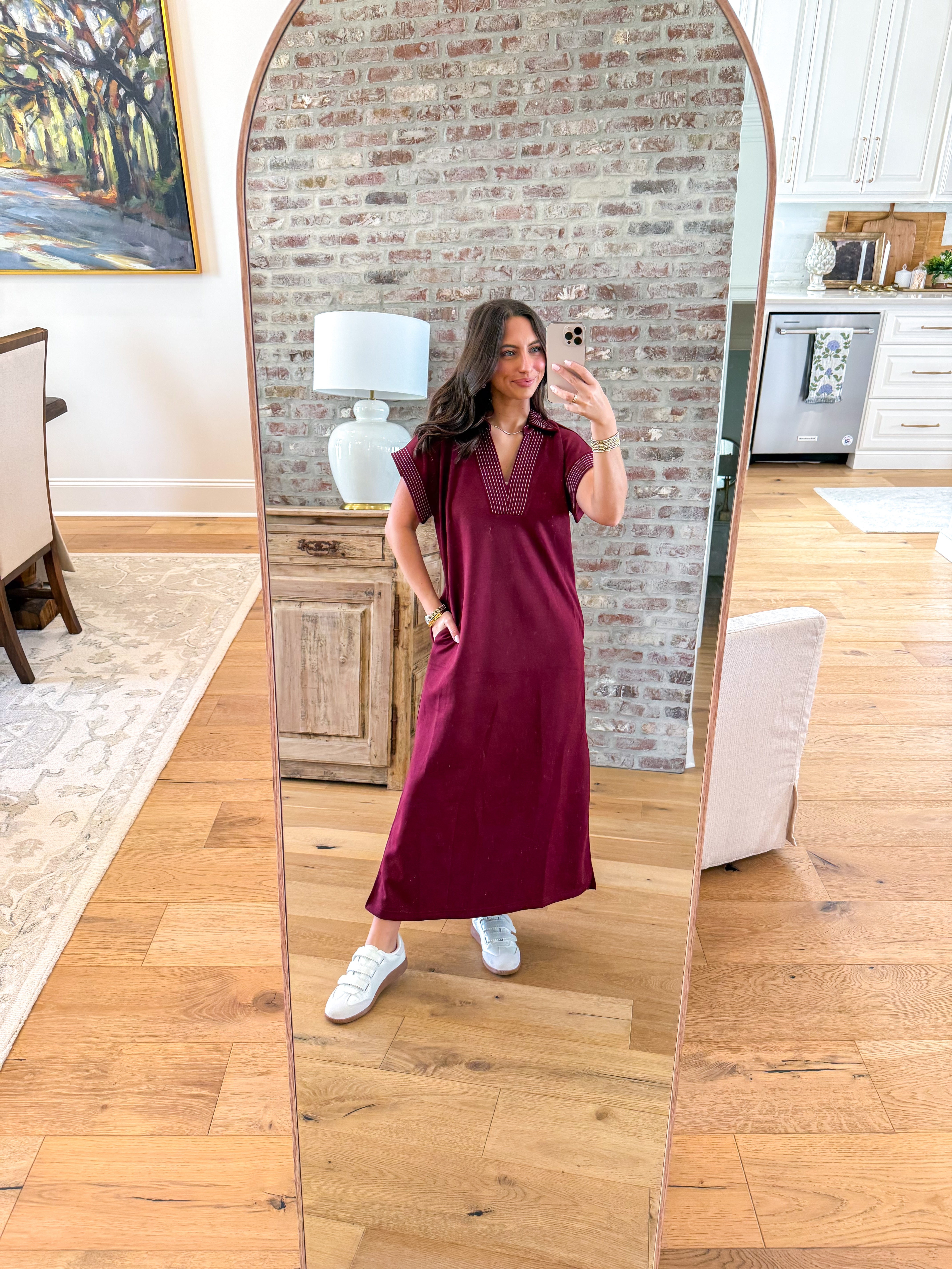 The Effortless Midi Polo Dress Wine