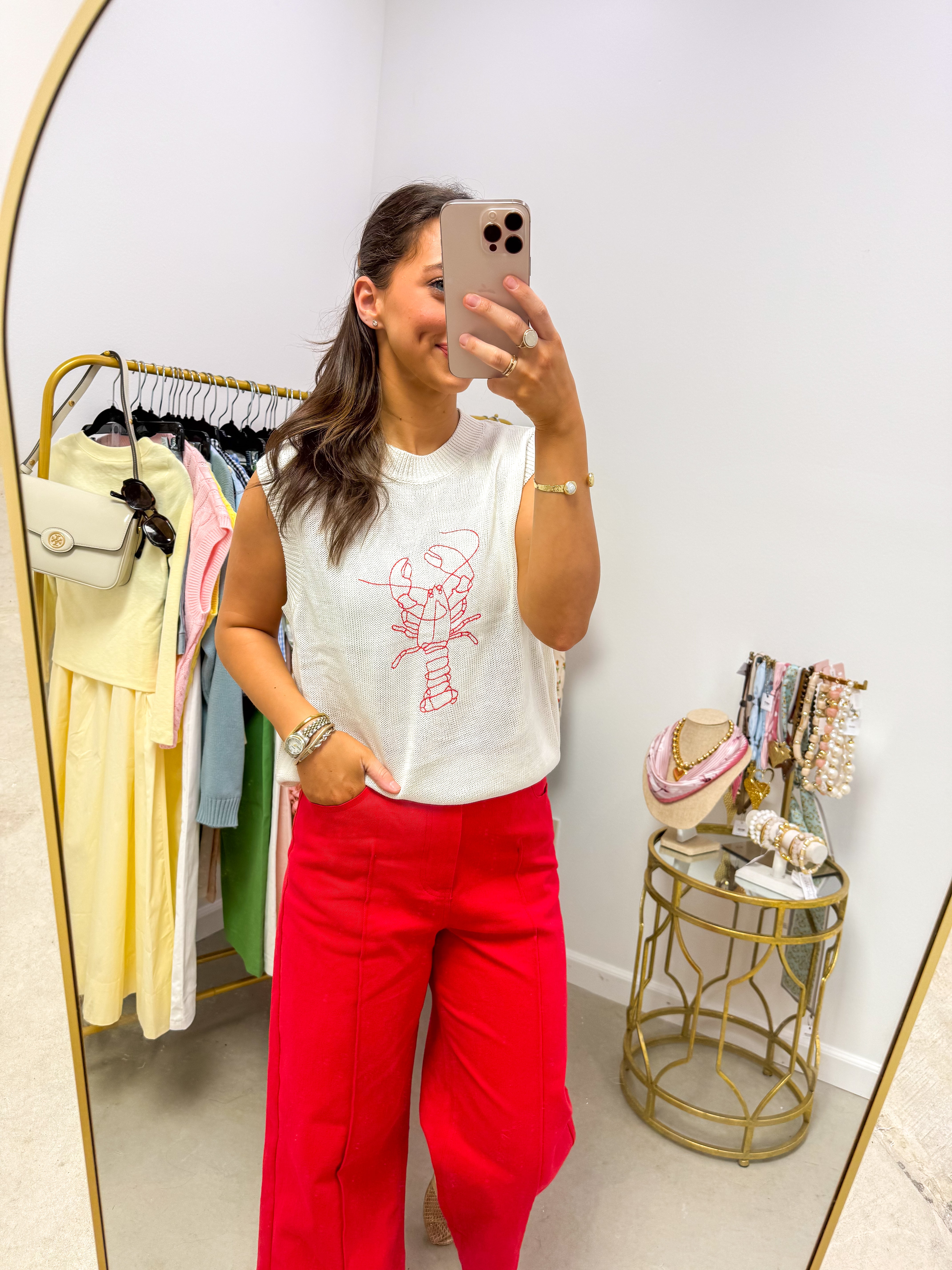 Coastal Charm Crawfish Sweater Vest