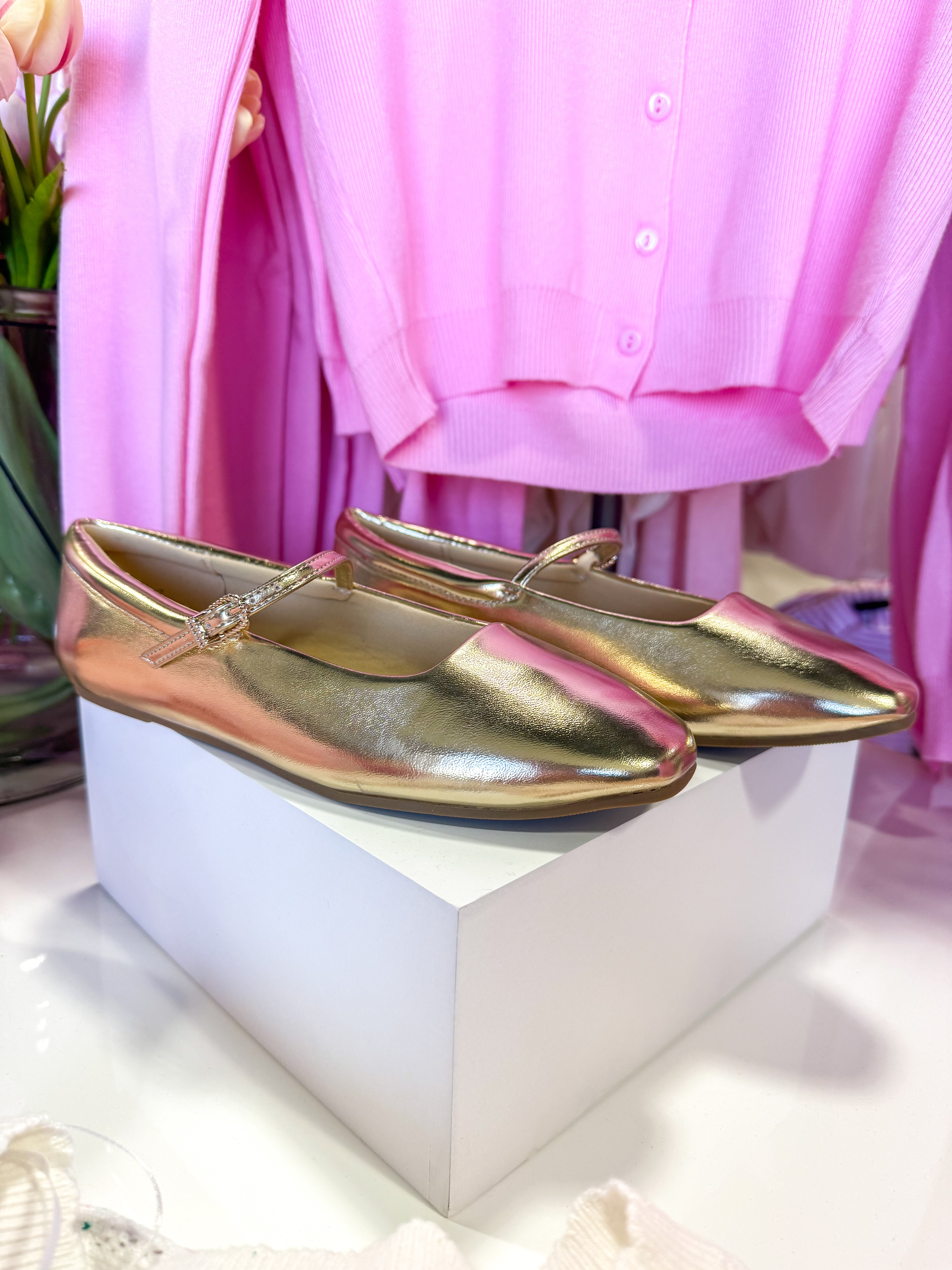 Kiana Gold Ballet Flats