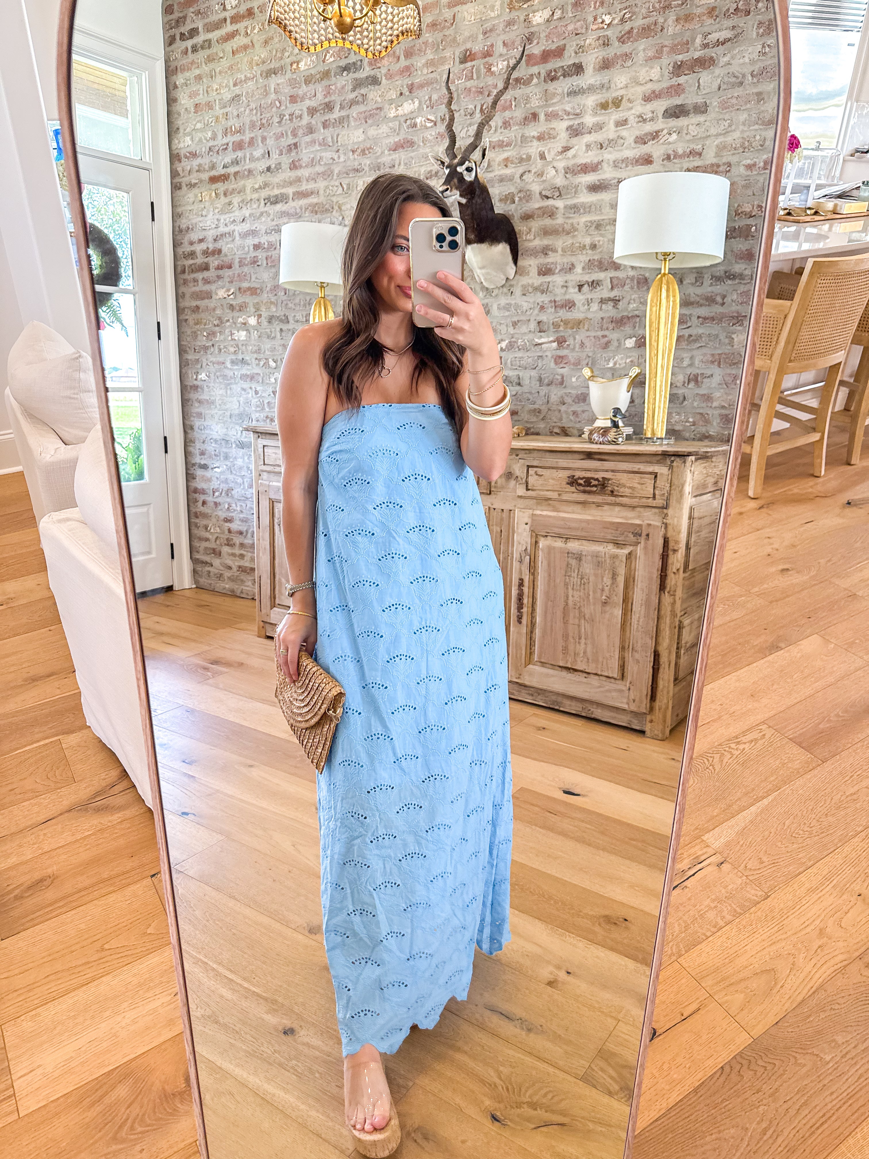 Sunny Days Eyelet Midi Blue