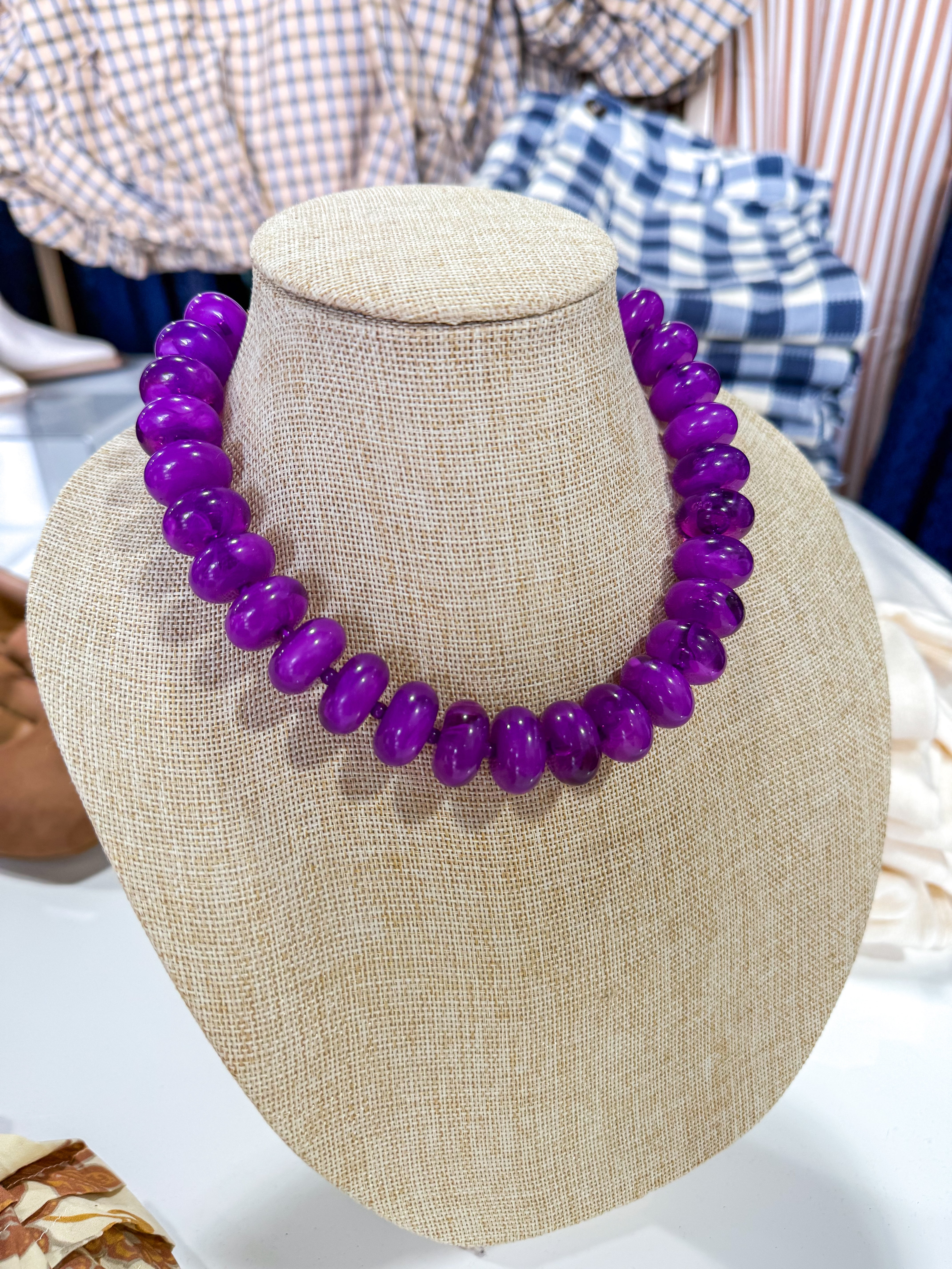 Purple Large Beaded Necklace