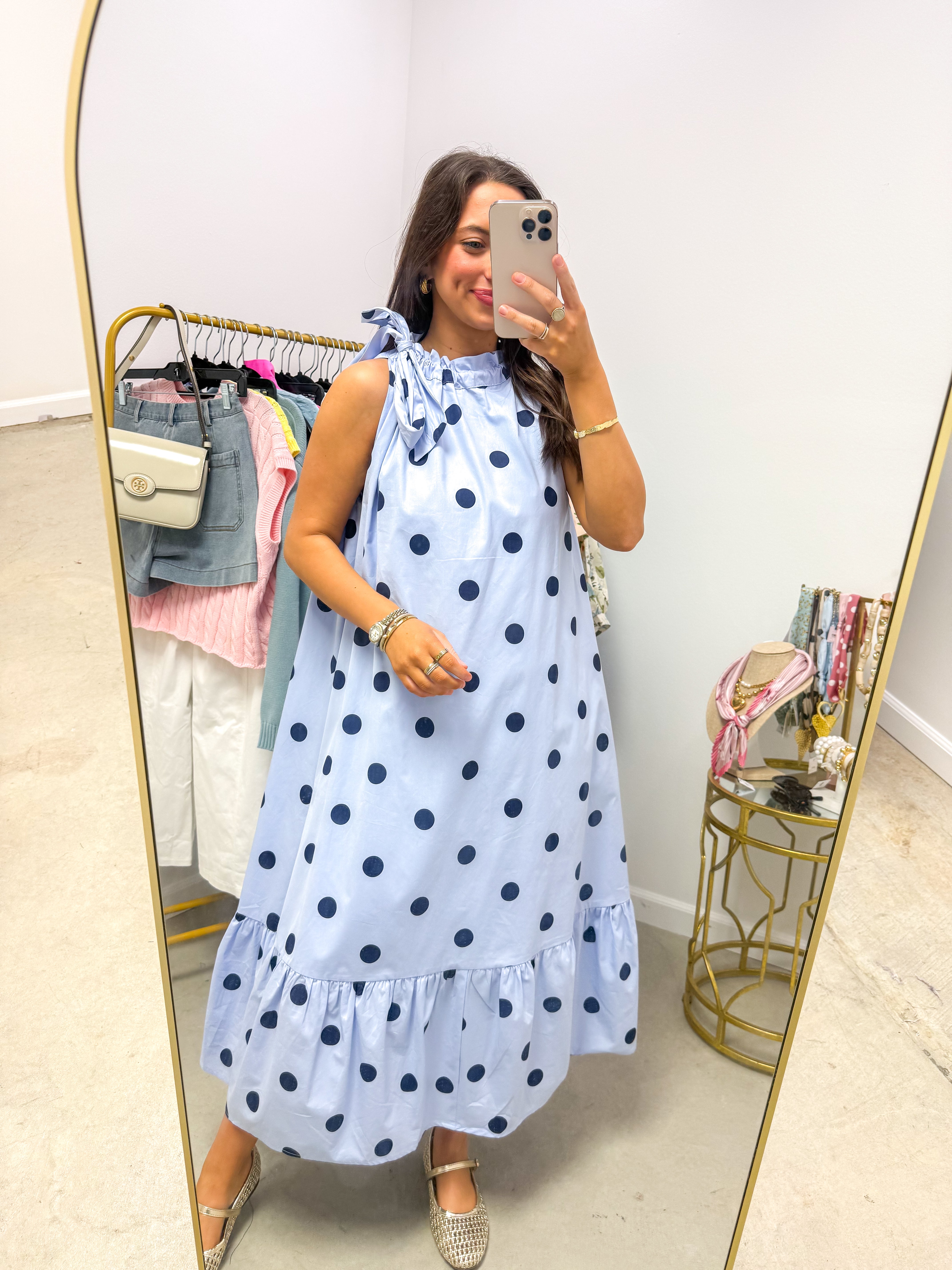 Pretty In Polka Blue Midi