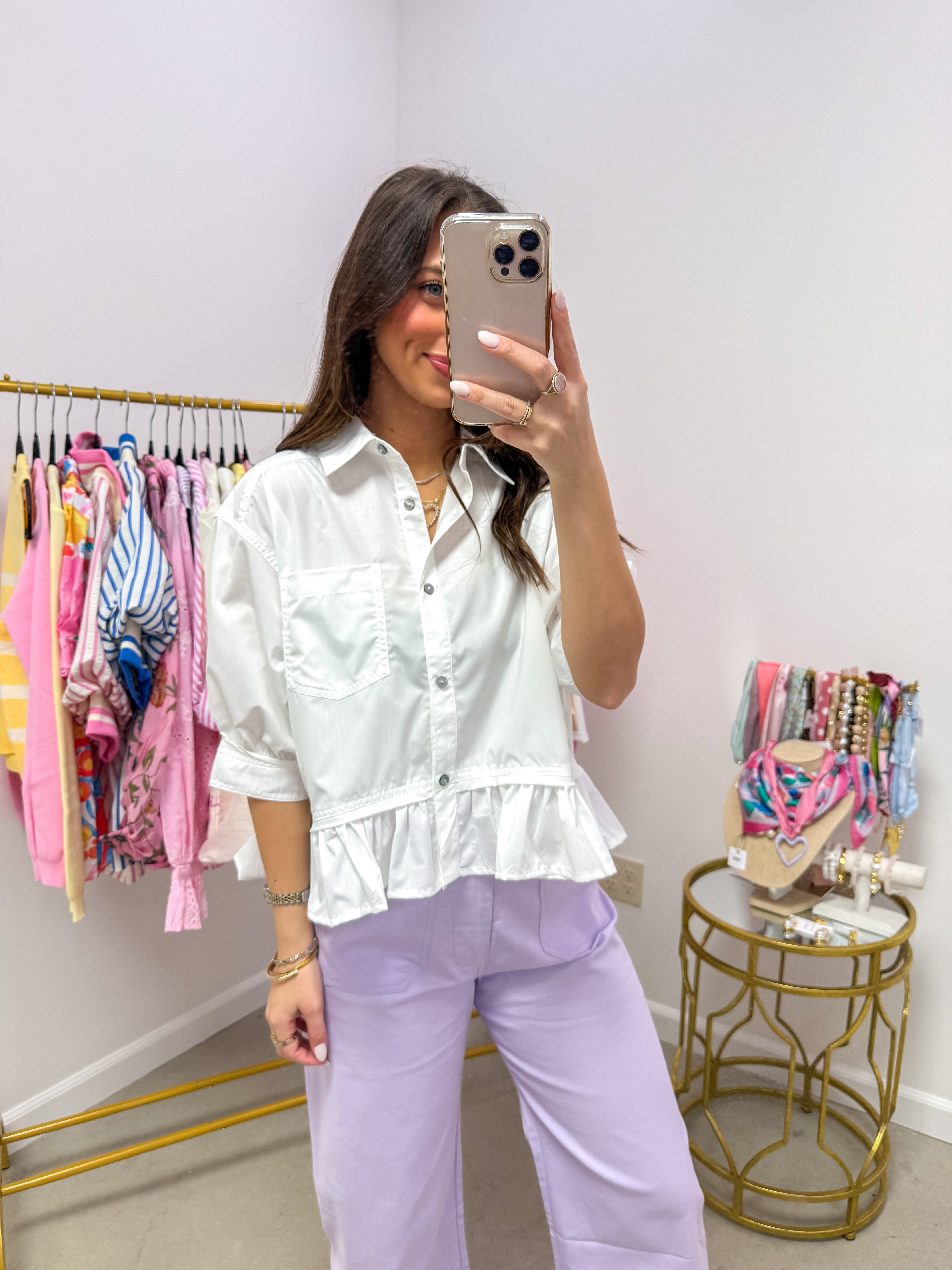Off White Peplum Blouse