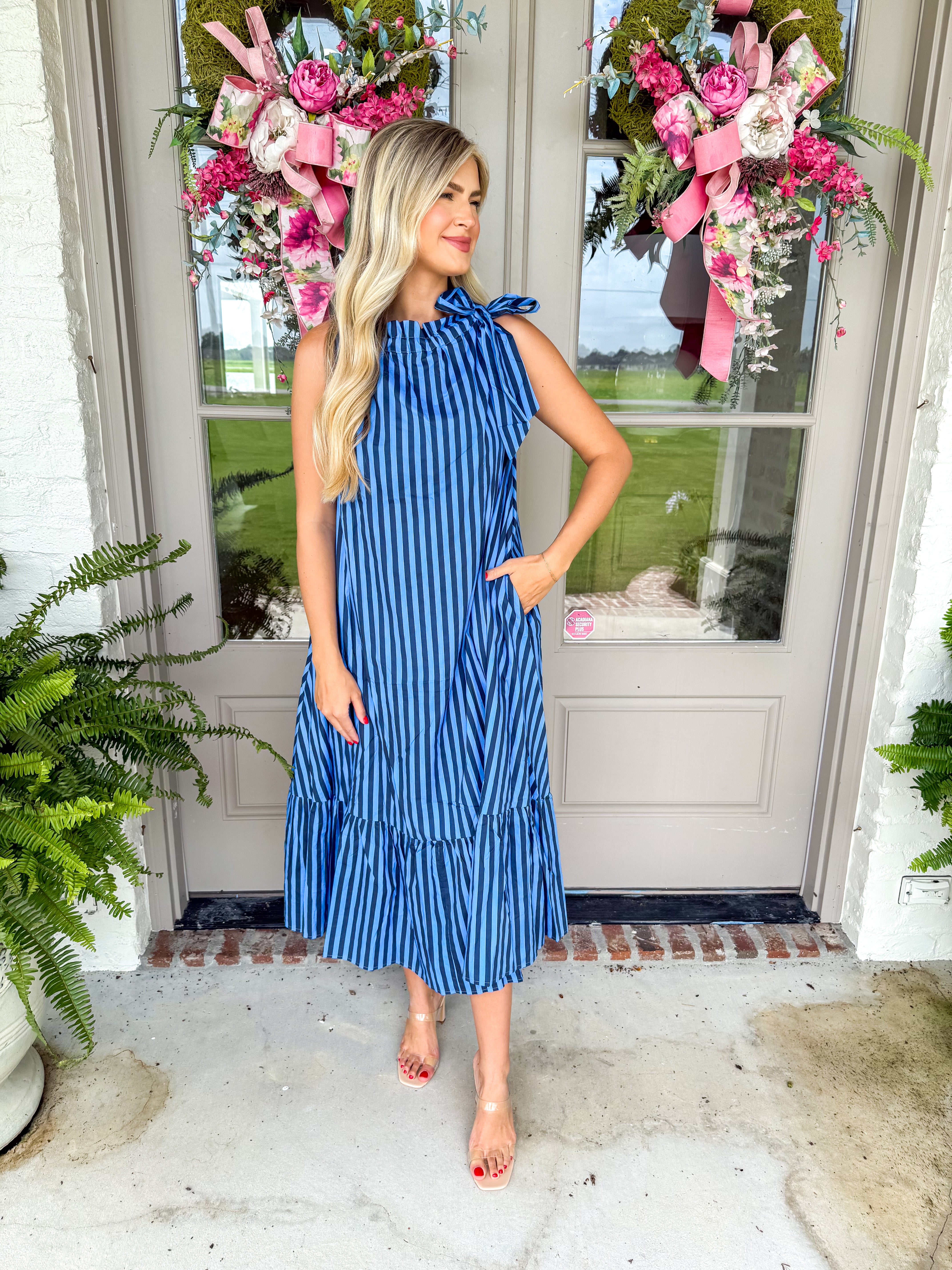 Blue Bayou Striped Maxi Dress