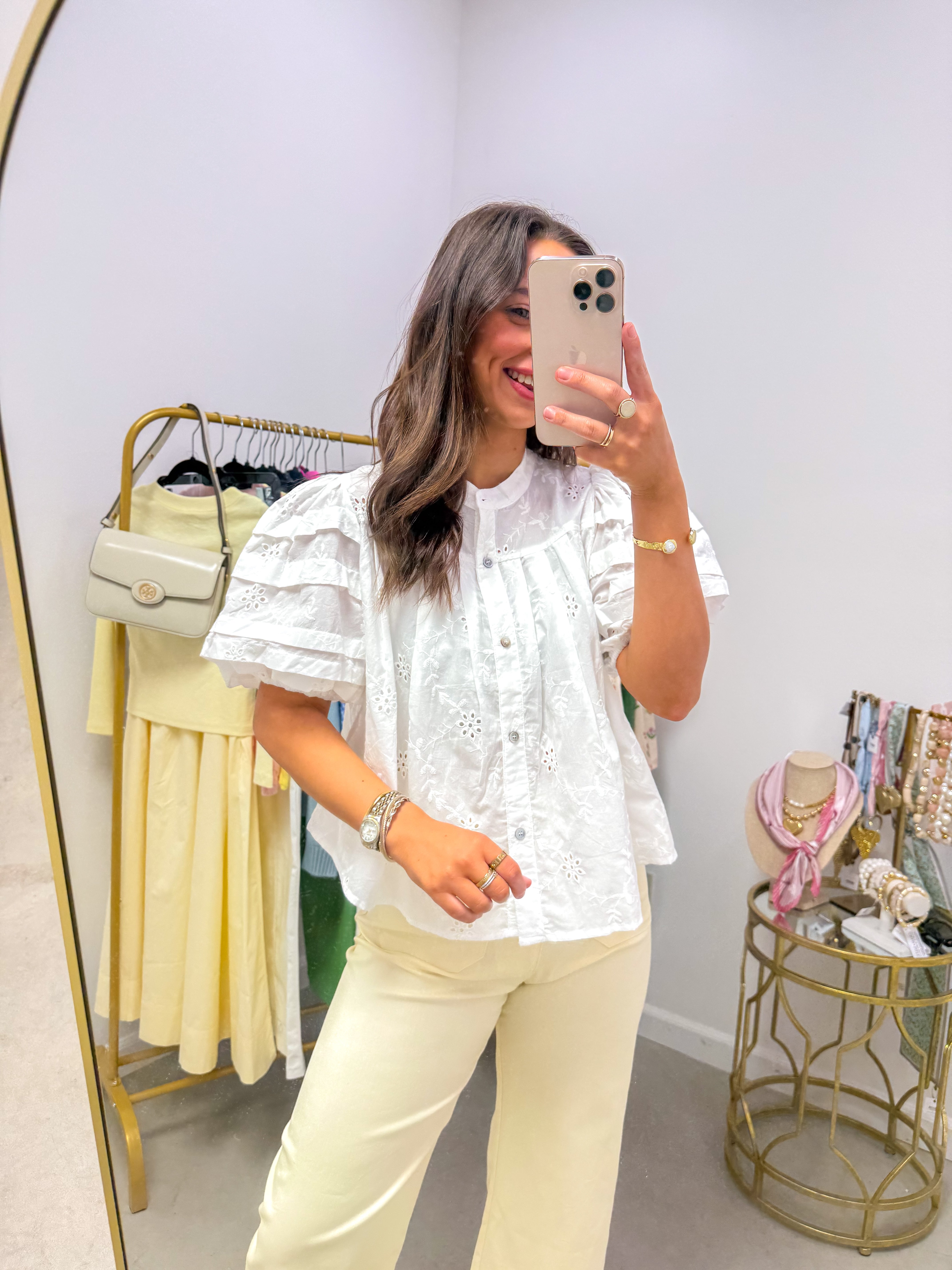 Tilly Bubble White Blouse
