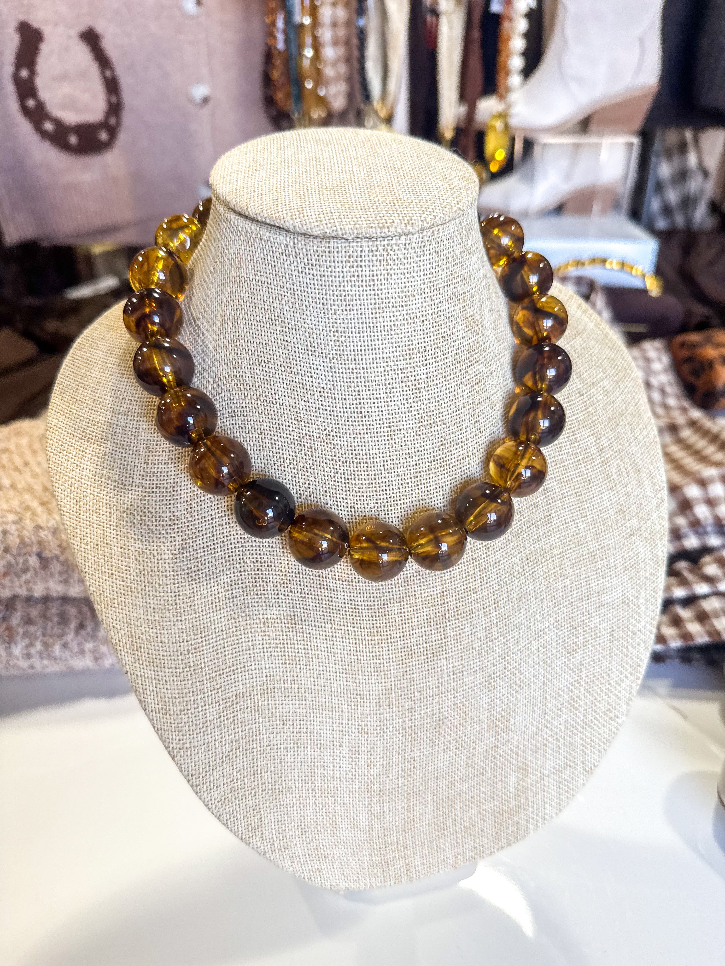 Mocha Brown Beaded Necklace