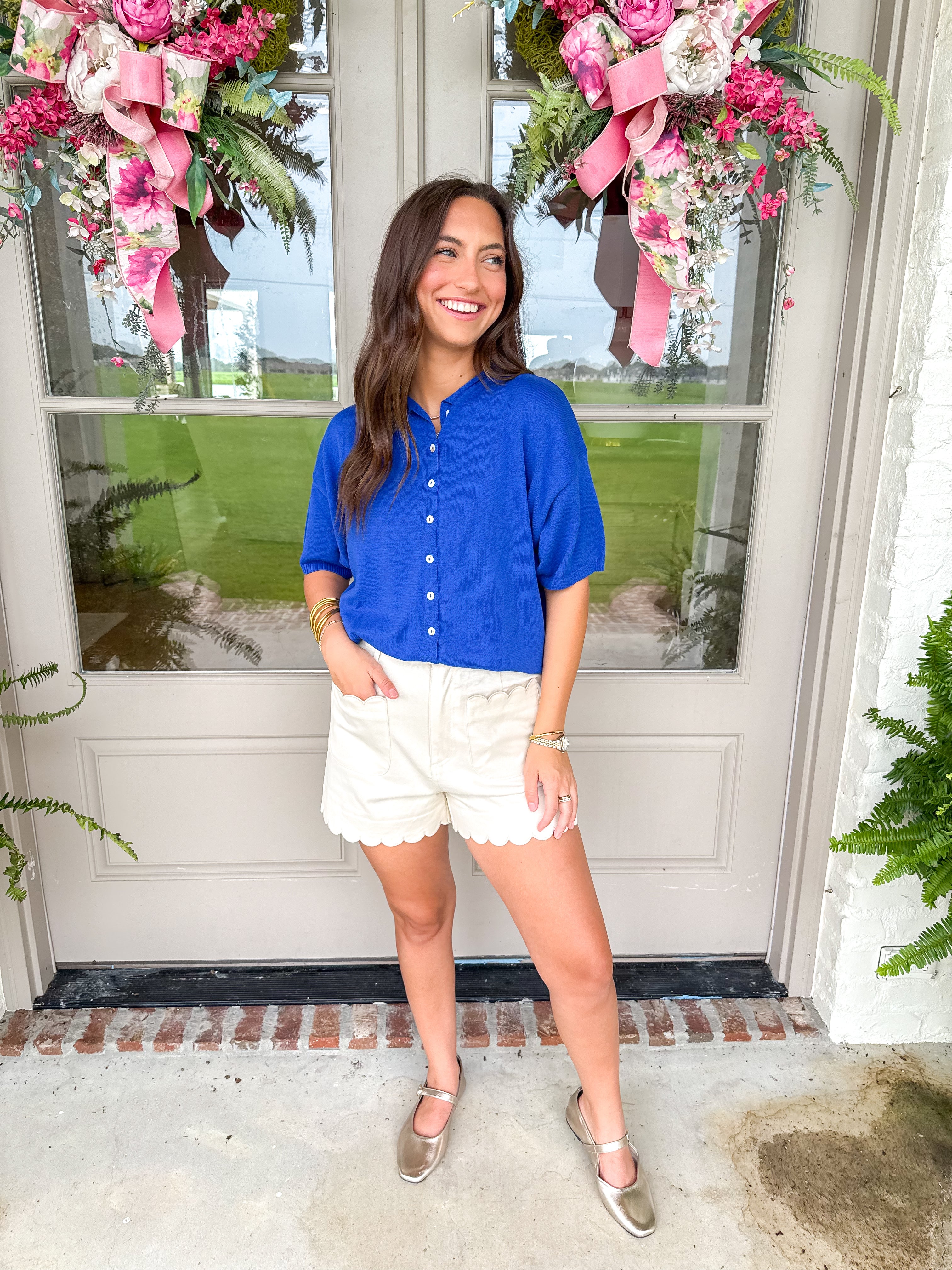 Cobalt Blue Short Sleeve Cardi