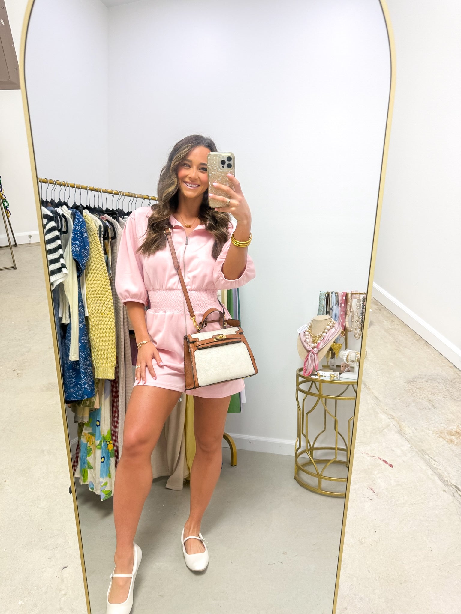 Elizabeth Pink Smocked Romper