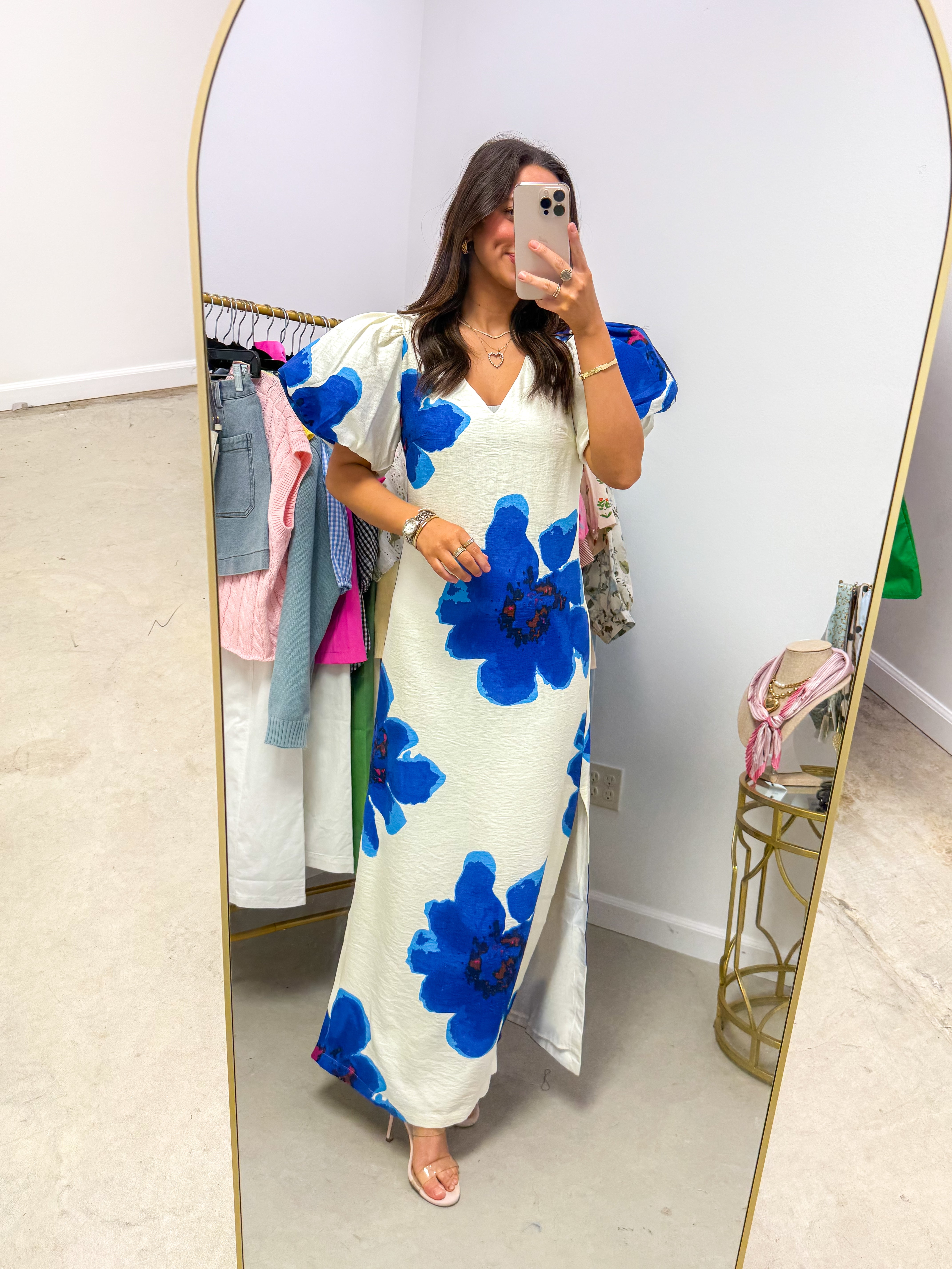 Audrey Royal A-Line Floral Maxi