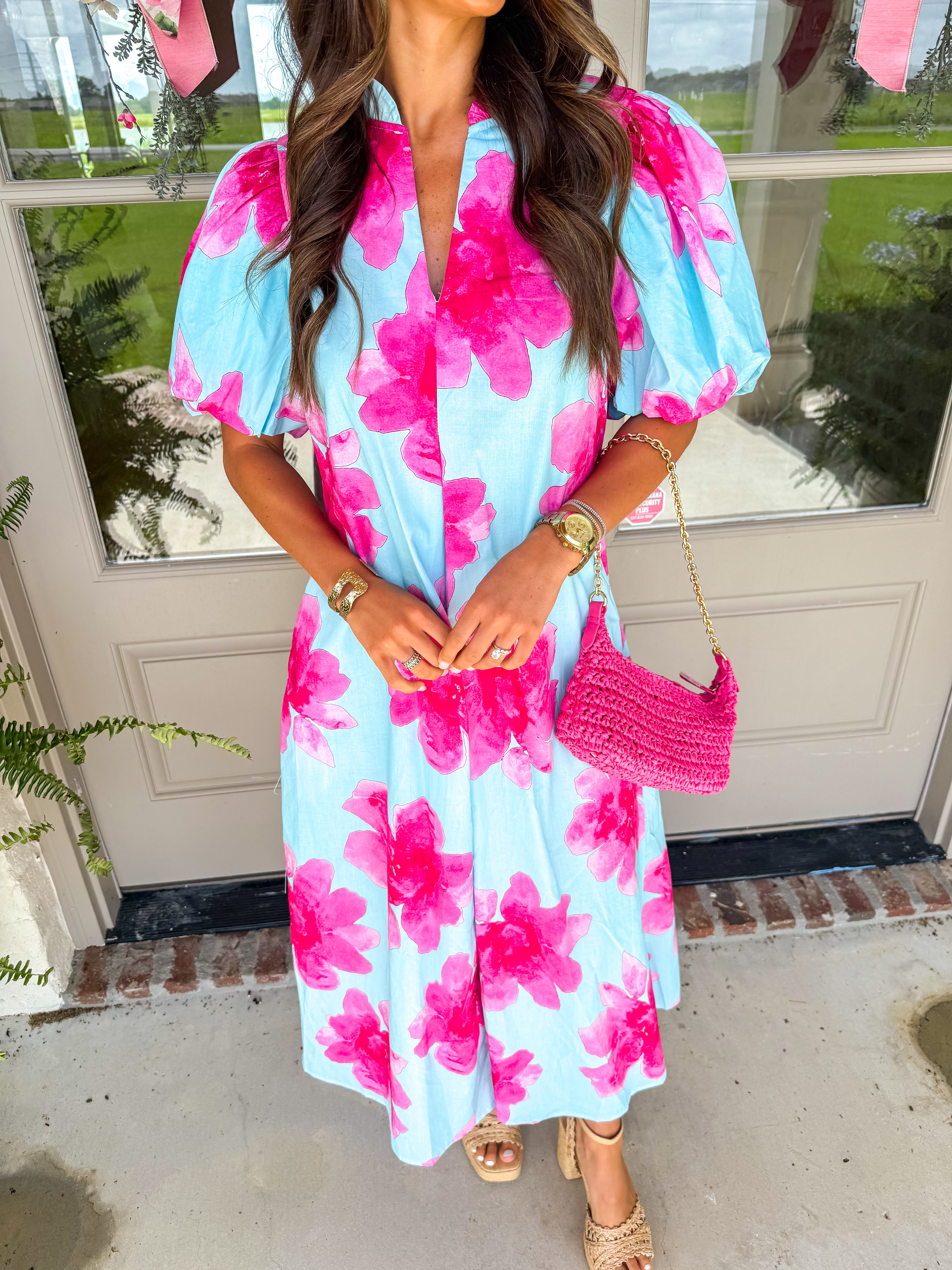 Something Blue Floral Midi