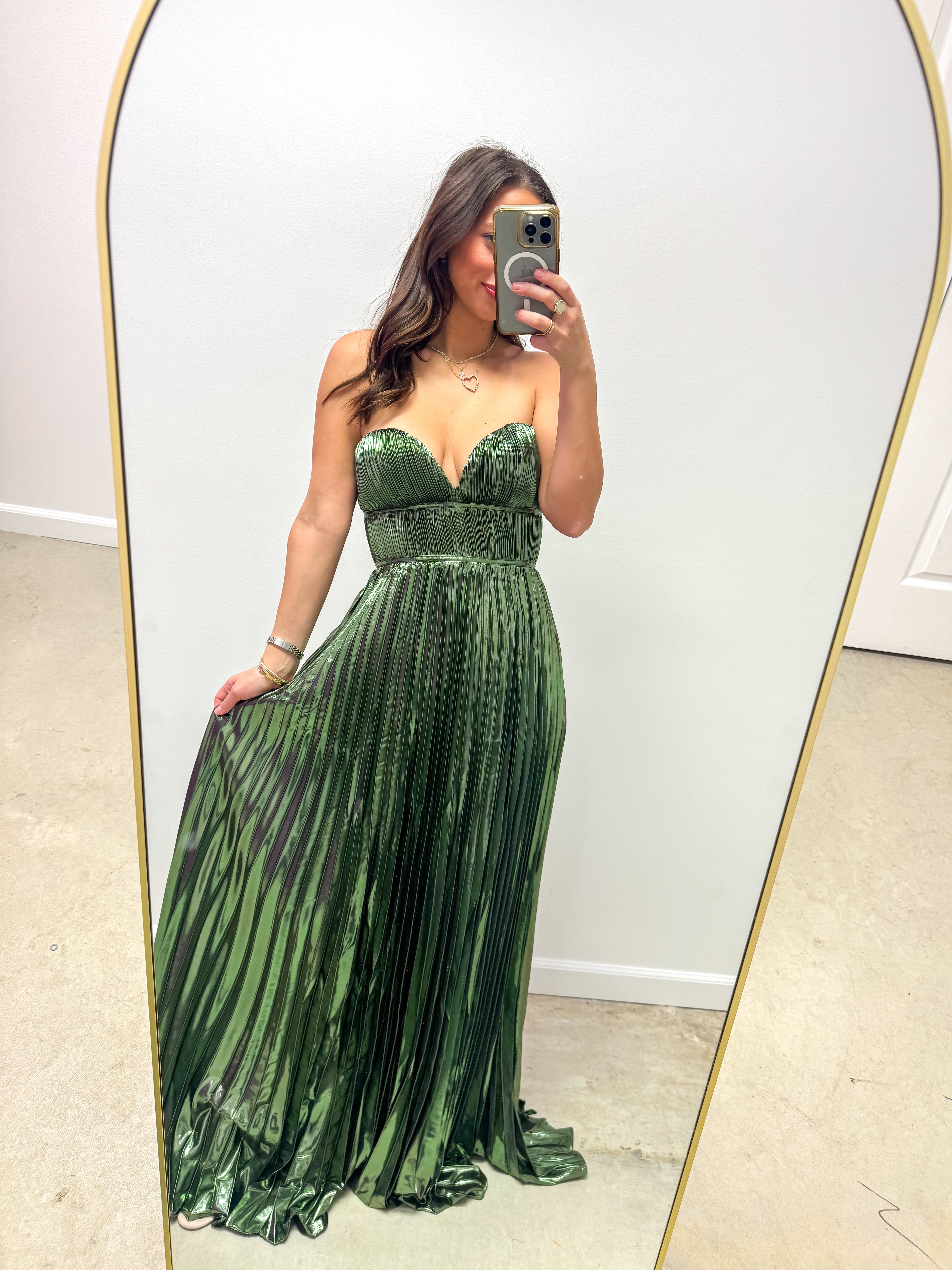 Southern Masque Olive Ballgown