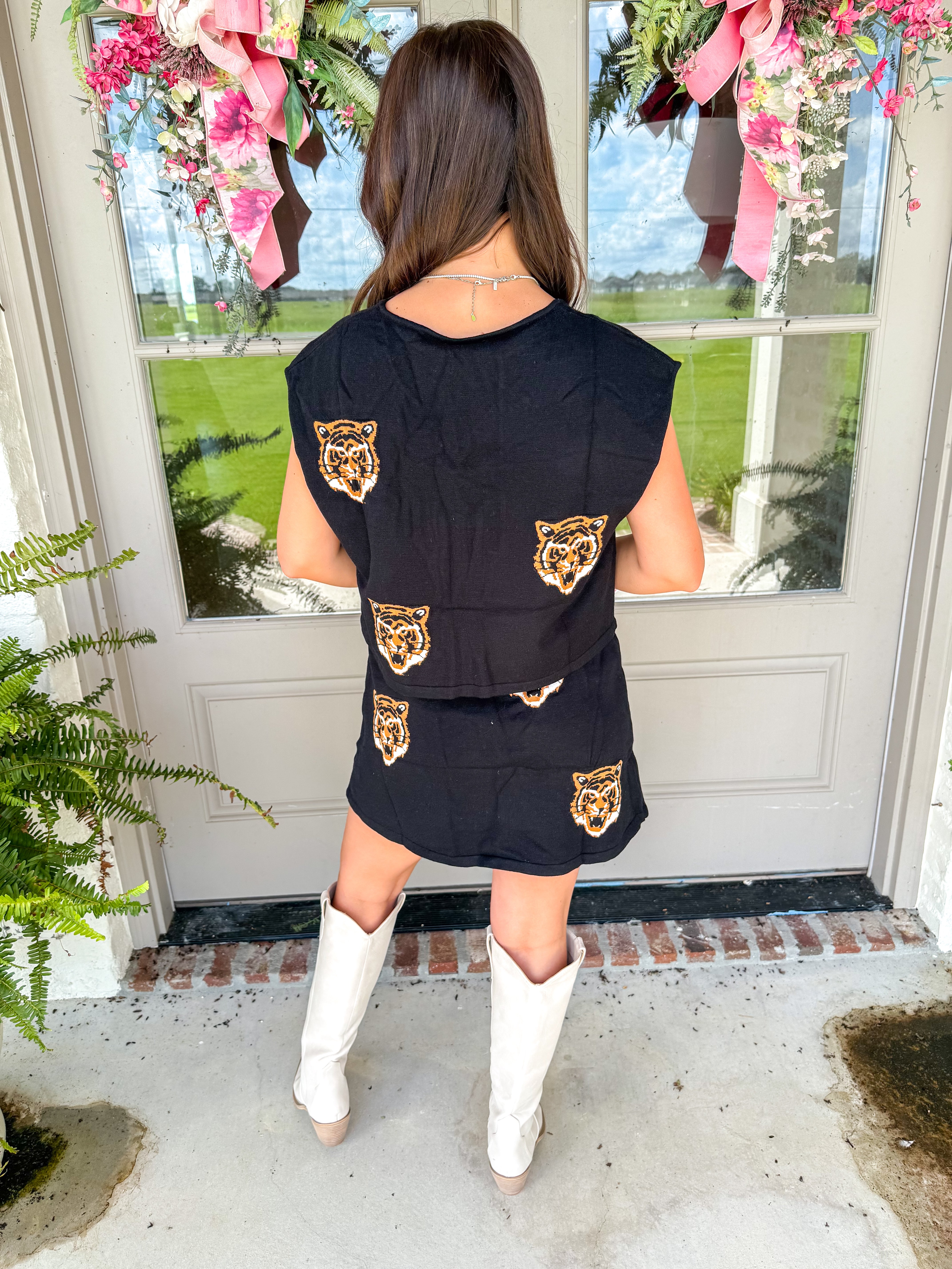 Tiger Print Knit Two-Piece Set