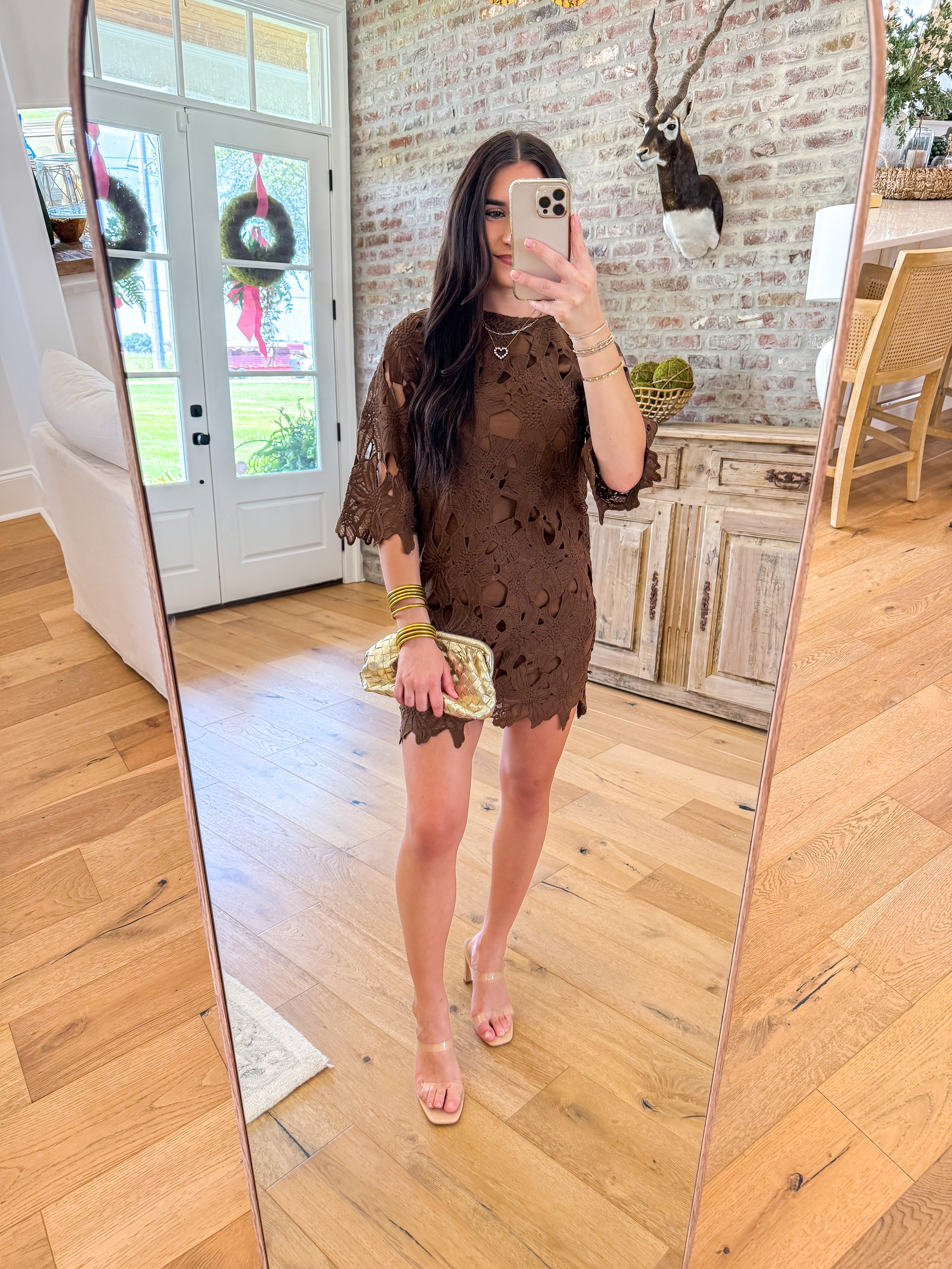 Cocoa Lace Mini Dress