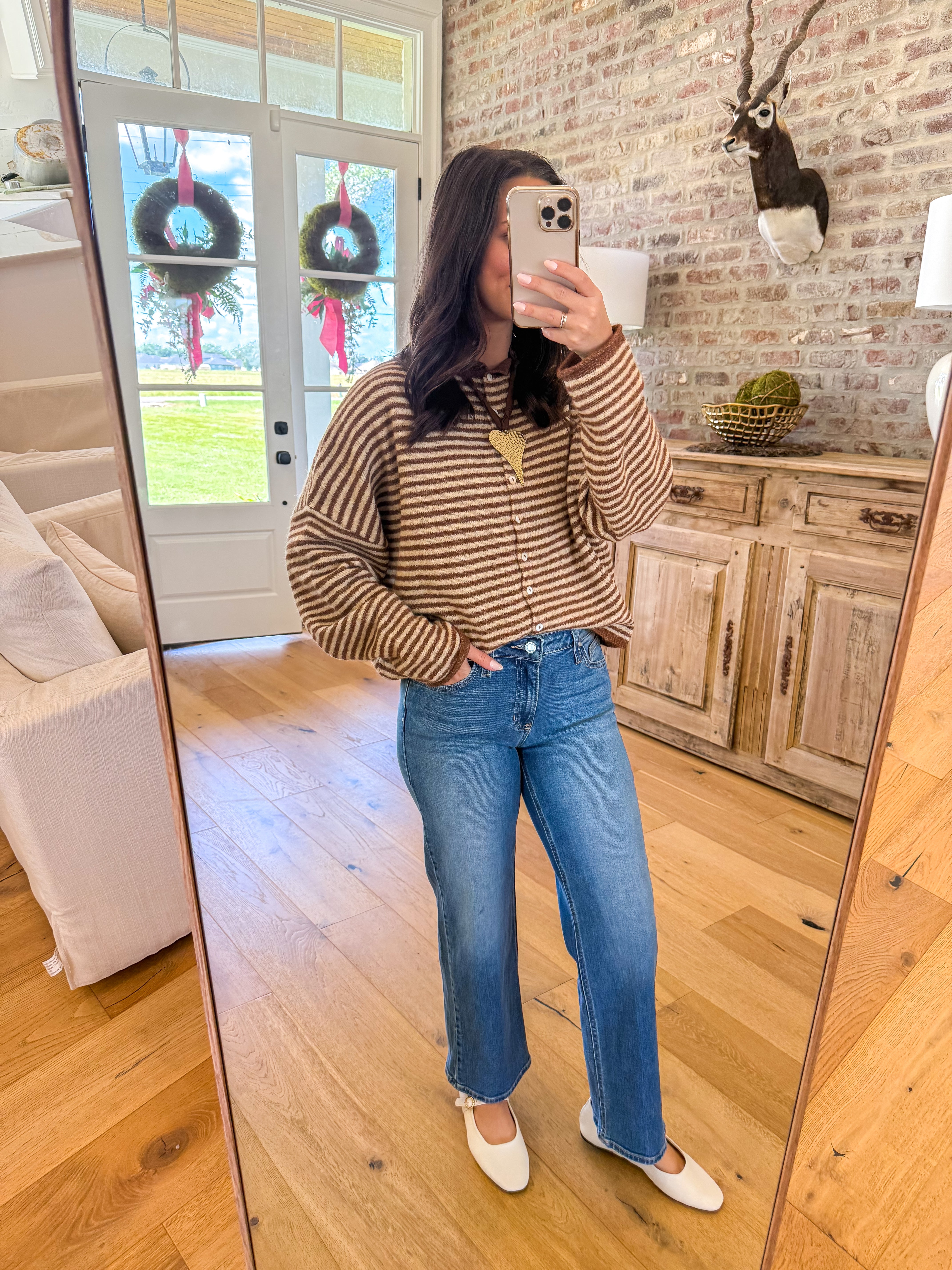 Piper Striped Brown Cardigan