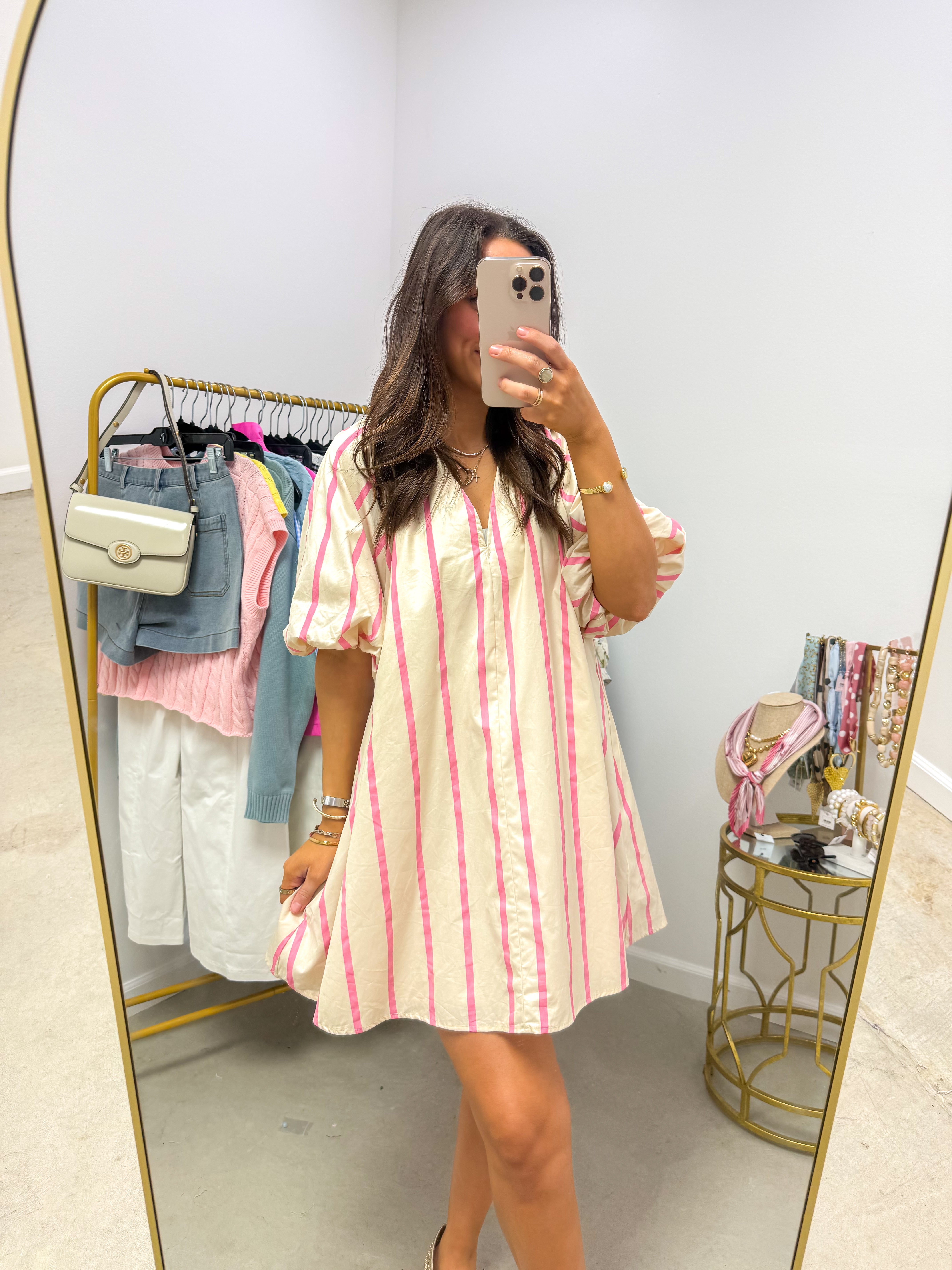 Seize The Day Pink Striped Mini