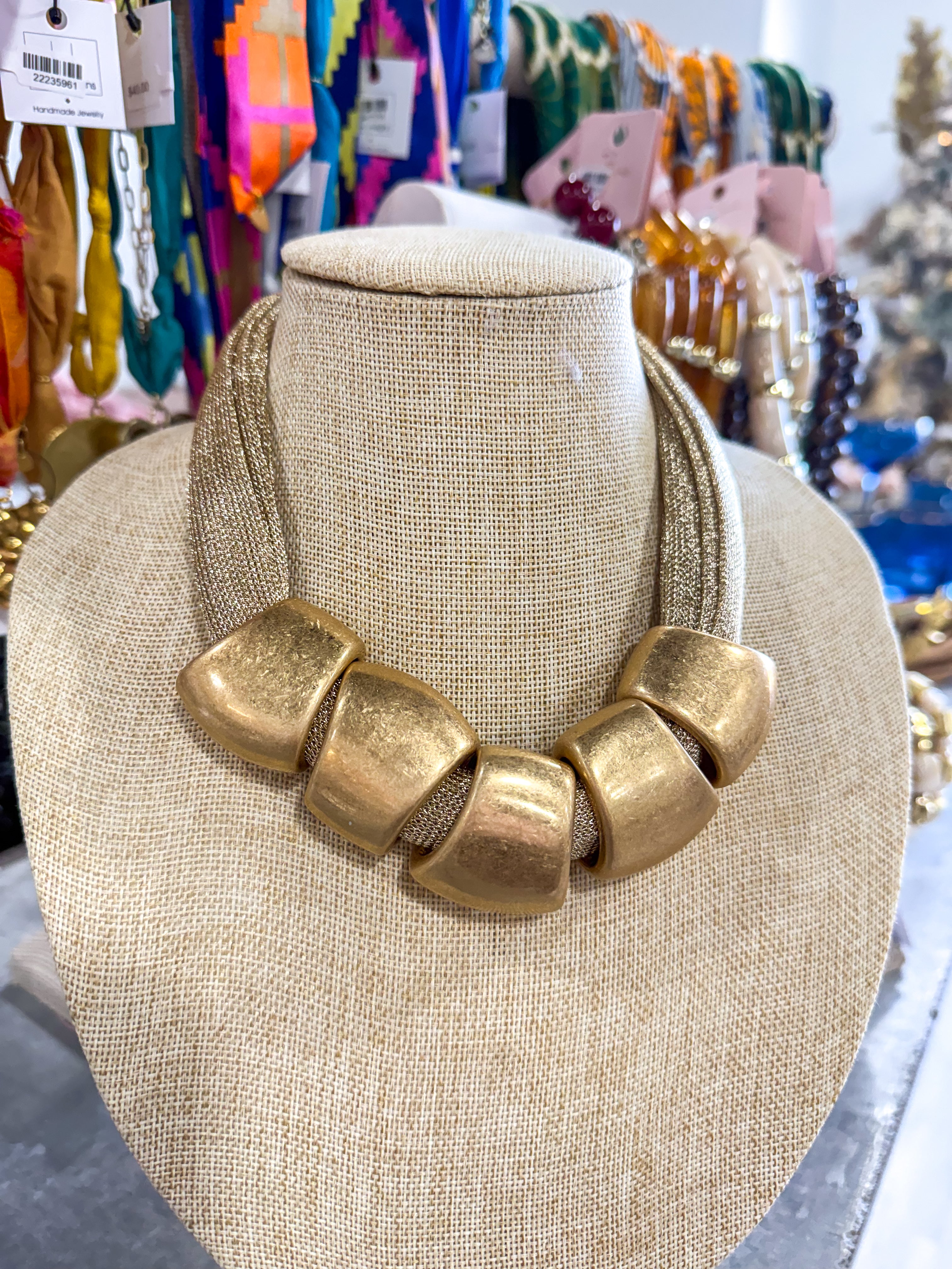 Britney Gold Mesh Necklace