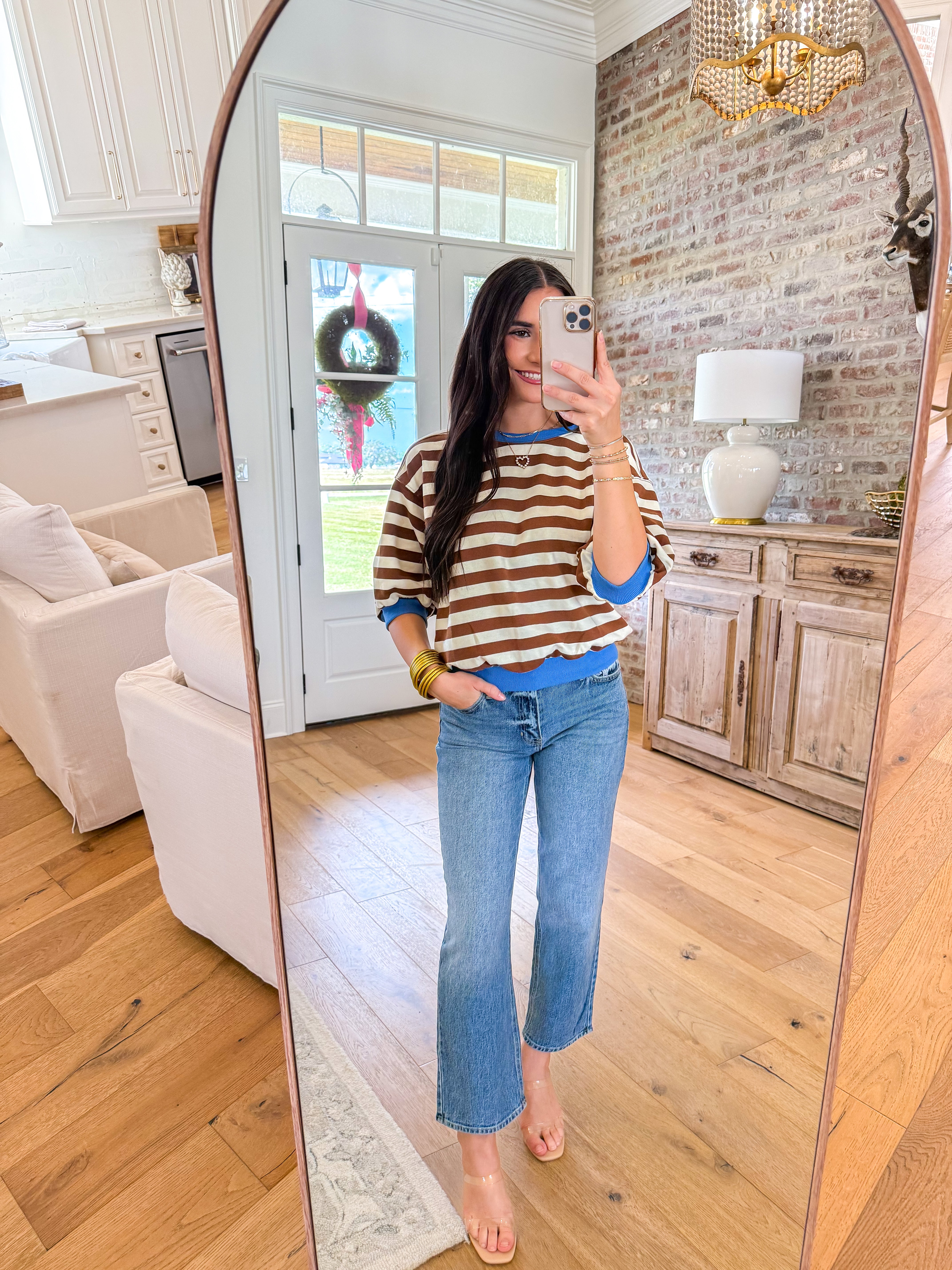 The Cocoa Stripe Bubble Top