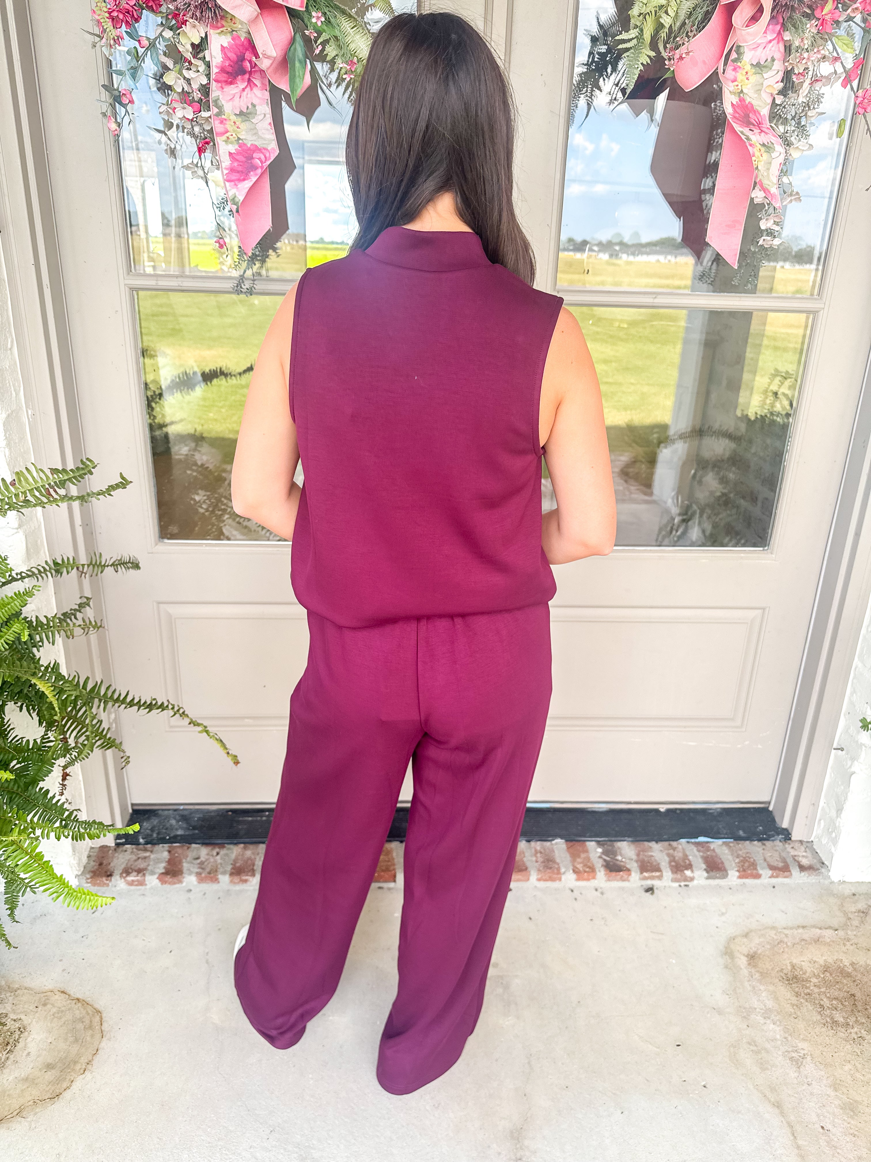 Burgundy Soft Modal Lounge Set
