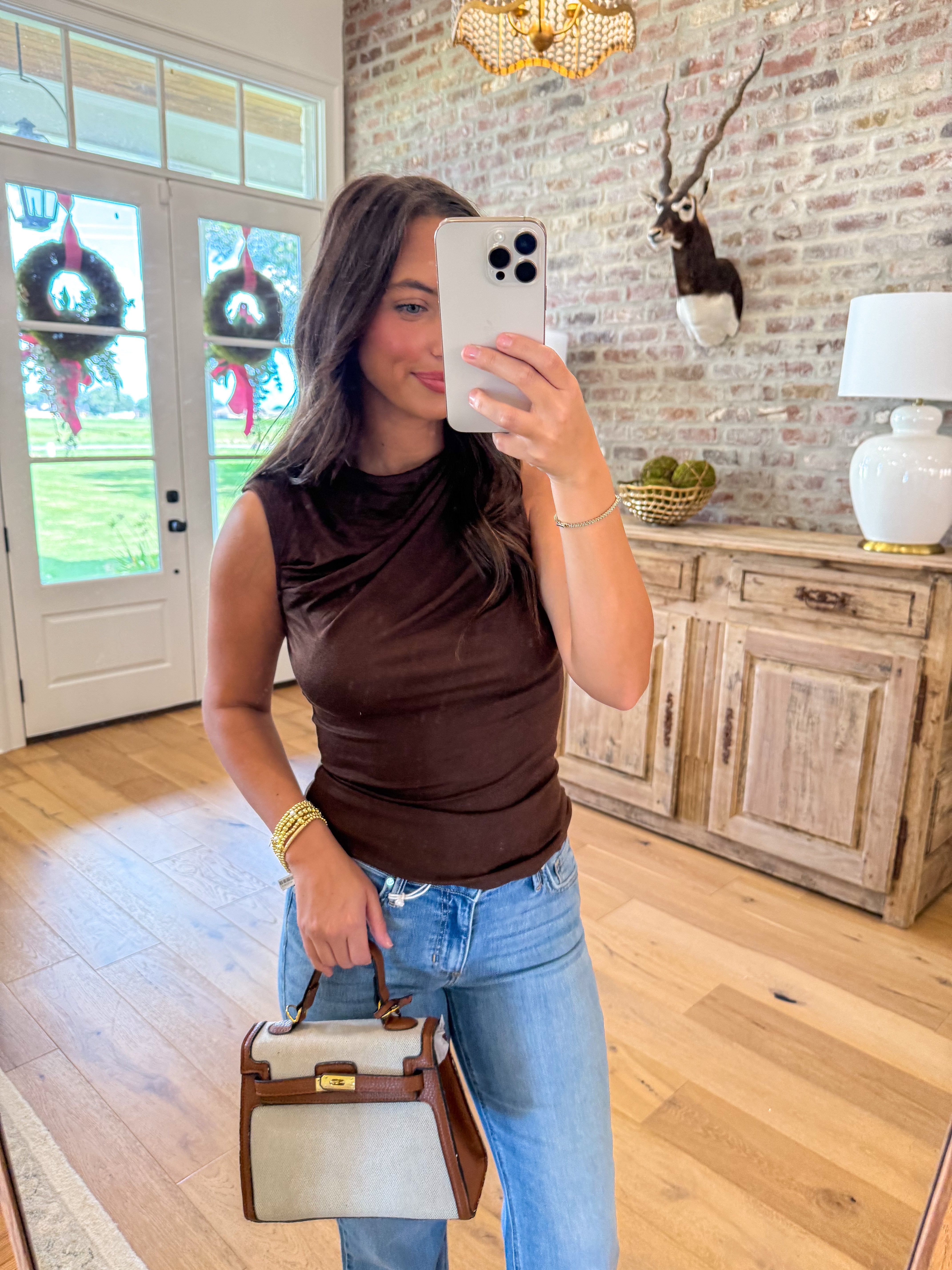 Lara Sleeveless Shirred Knit Top
