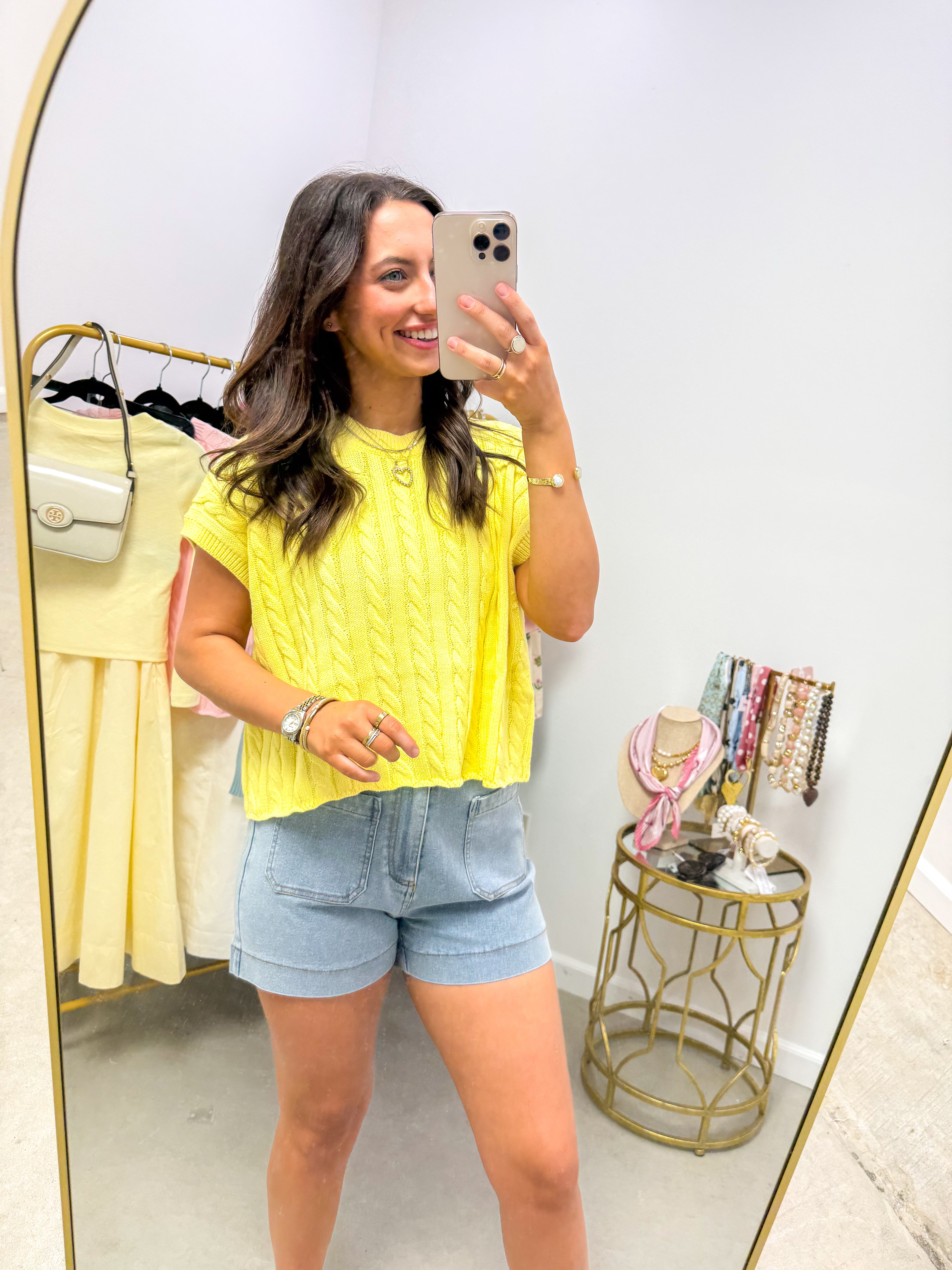 Alina Buttery Yellow Sweater Vest Top