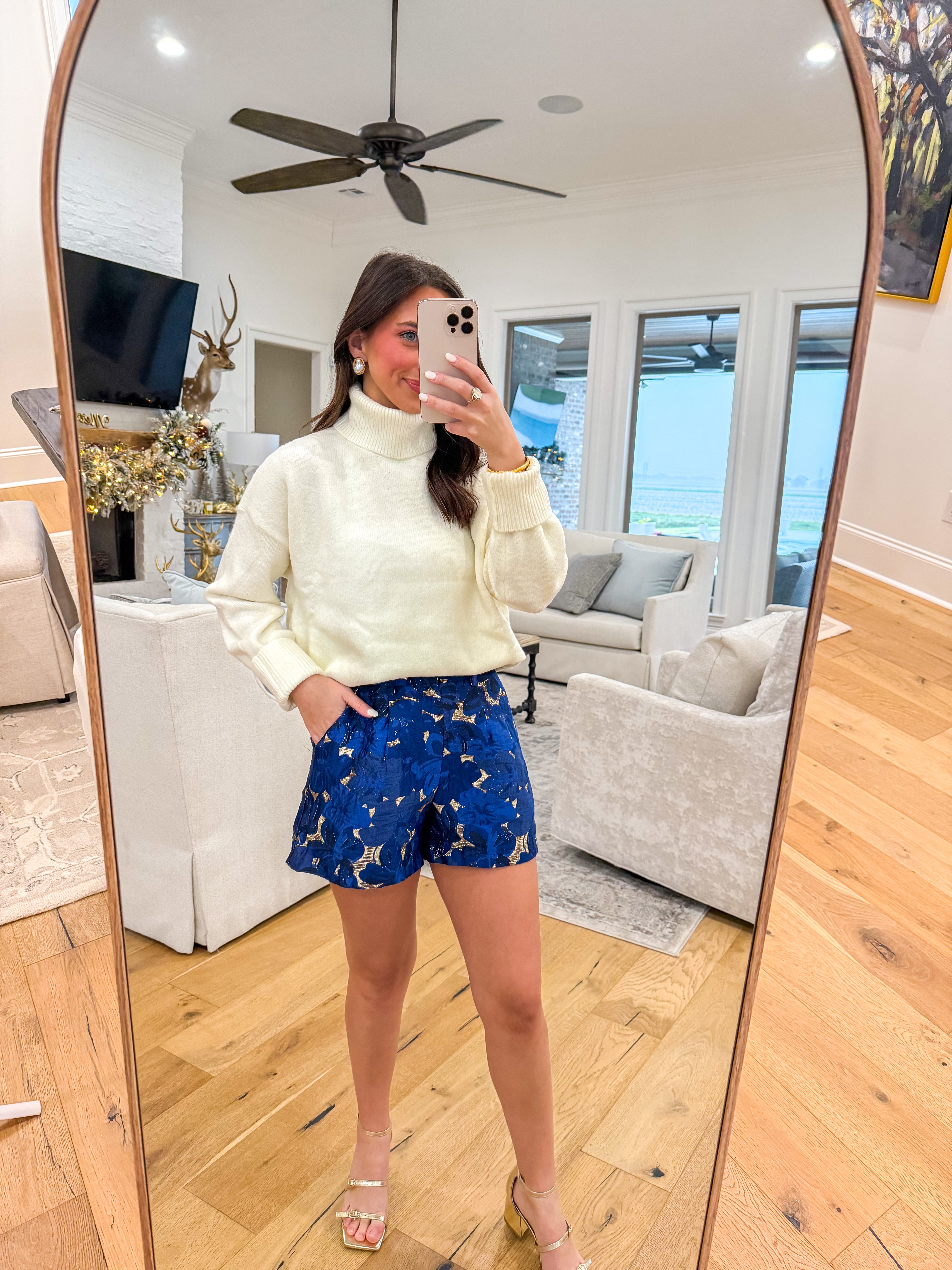 Whispering Night Navy Shorts