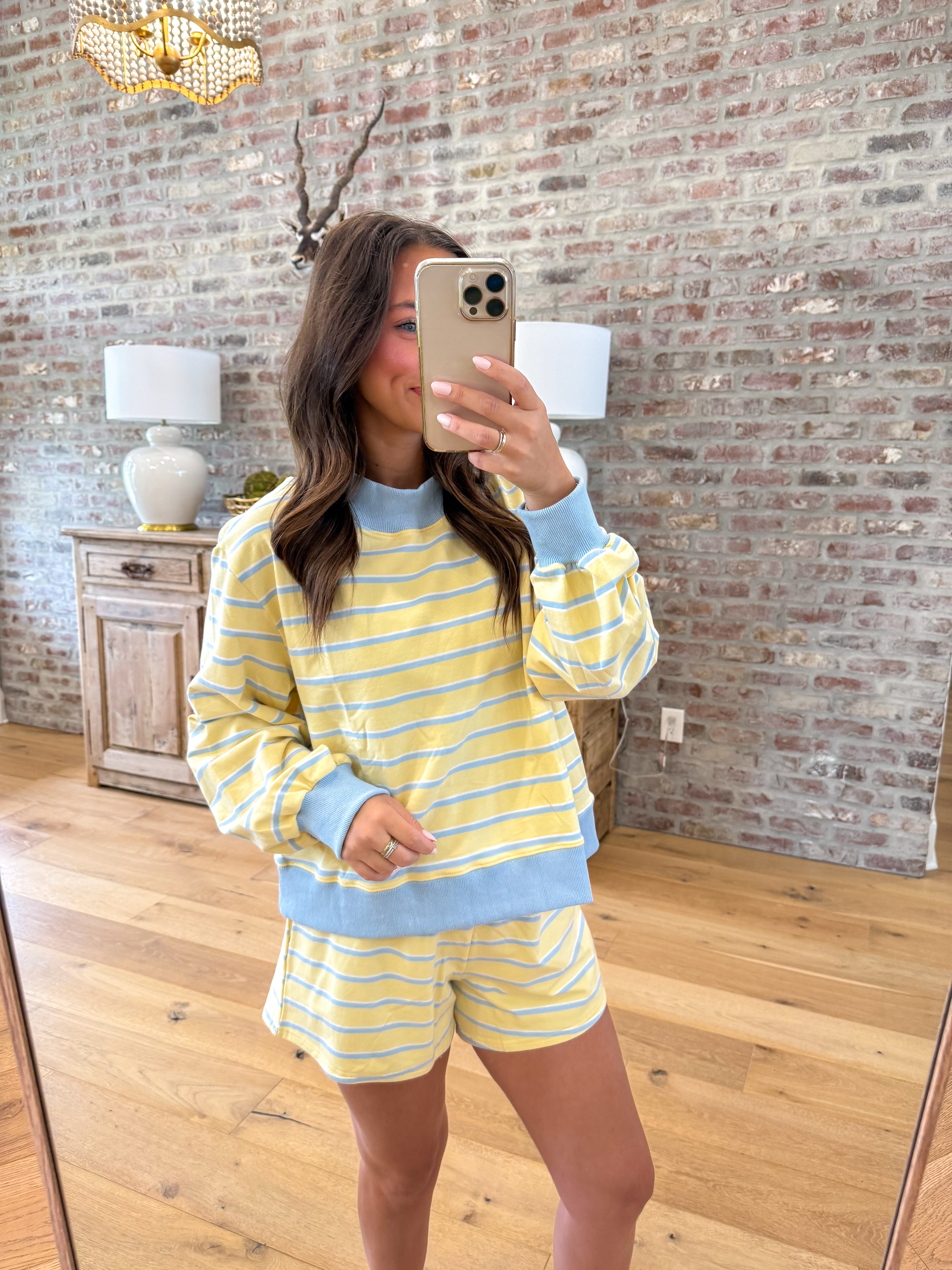 Georgia Days Striped Lounge Set Yellow/Blue